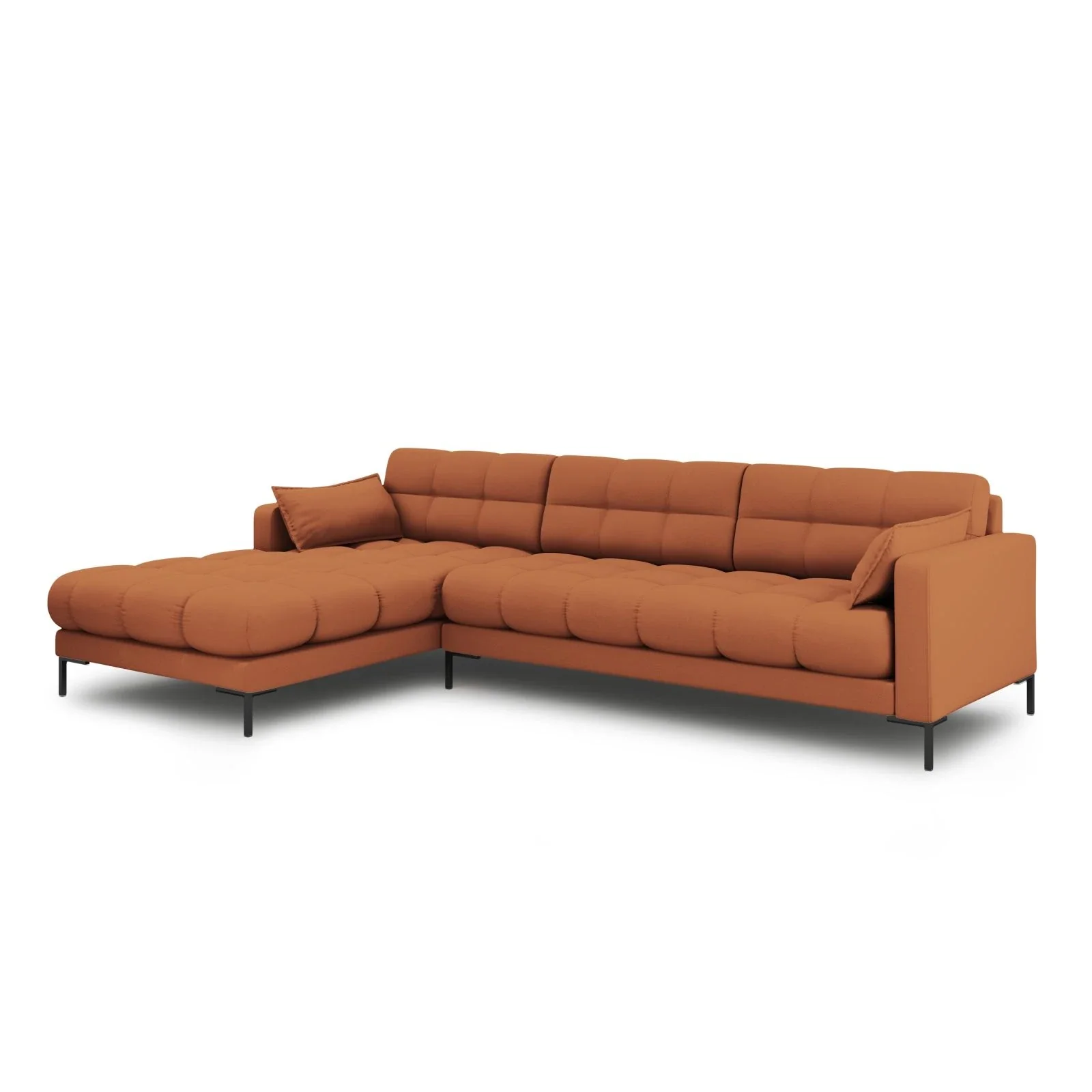 Mamaia 4-Sitzer Ecksofa, Linke Seite, Metallbeine Schwarz, mit Bezug aus Samt oder Strukturstoff, 293x185 cm - Image 44