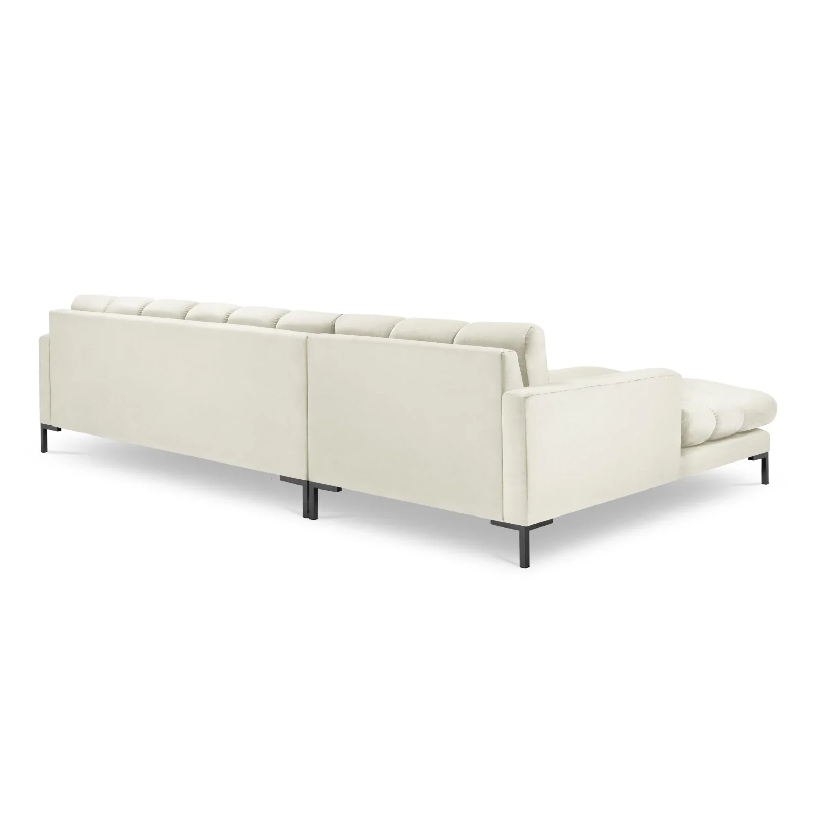 Mamaia 4-Sitzer Ecksofa, Linke Seite, Metallbeine Schwarz, mit Bezug aus Samt oder Strukturstoff, 293x185 cm - Image 52
