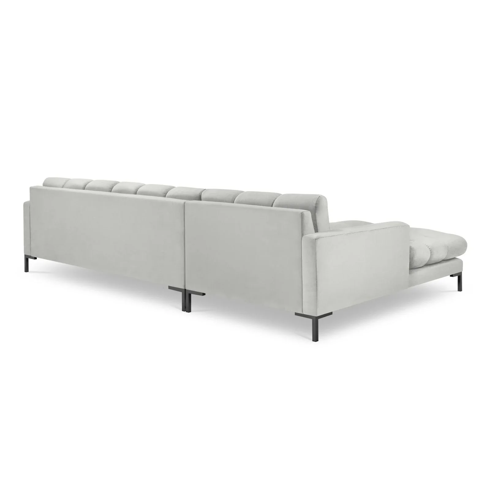 Mamaia 4-Sitzer Ecksofa, Linke Seite, Metallbeine Schwarz, mit Bezug aus Samt oder Strukturstoff, 293x185 cm - Image 60