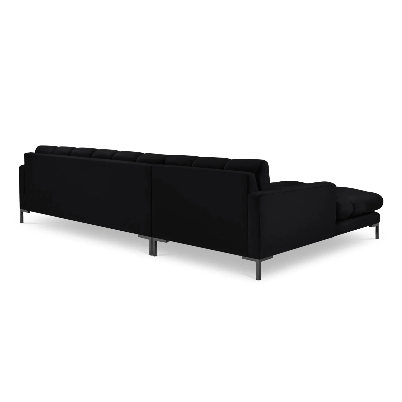 Mamaia 4-Sitzer Ecksofa, Linke Seite, Metallbeine Schwarz, mit Bezug aus Samt oder Strukturstoff, 293x185 cm - Image 84