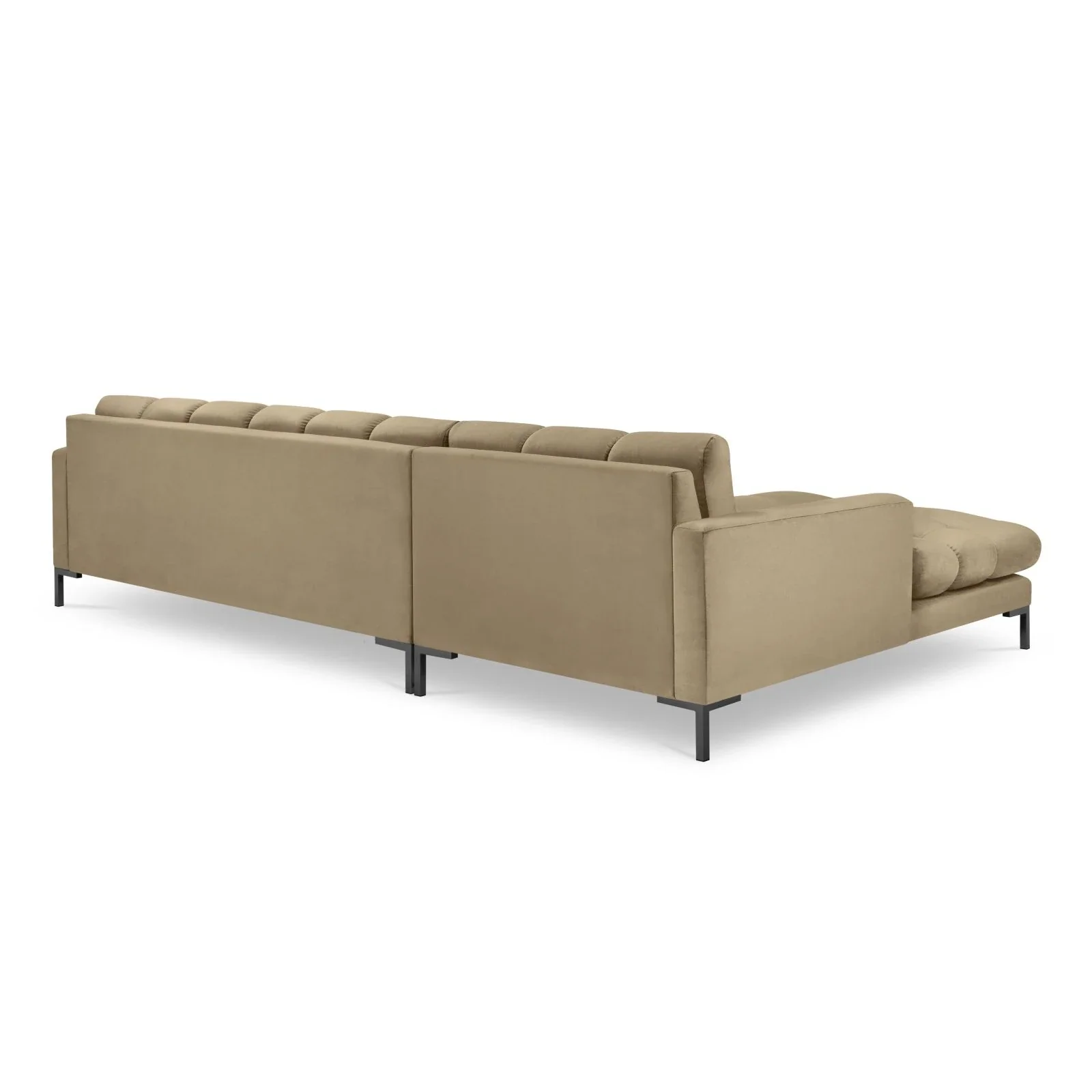Mamaia 4-Sitzer Ecksofa, Linke Seite, Metallbeine Schwarz, mit Bezug aus Samt oder Strukturstoff, 293x185 cm - Image 92