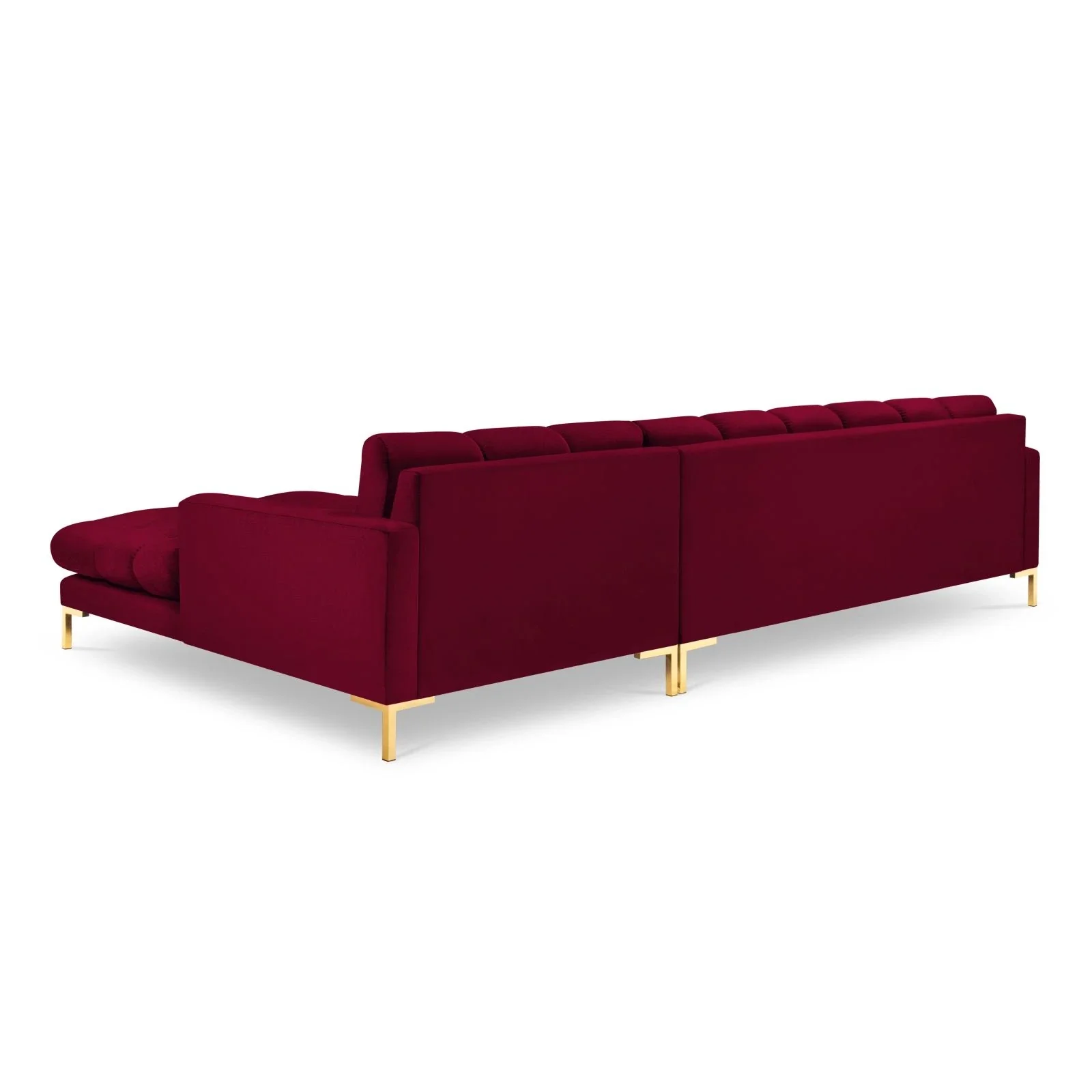 Mamaia 4-Sitzer Ecksofa, Rechte Seite, Beine Goldmetall, mit Bezug aus Samt oder Strukturstoff, 293x185 cm - Image 100