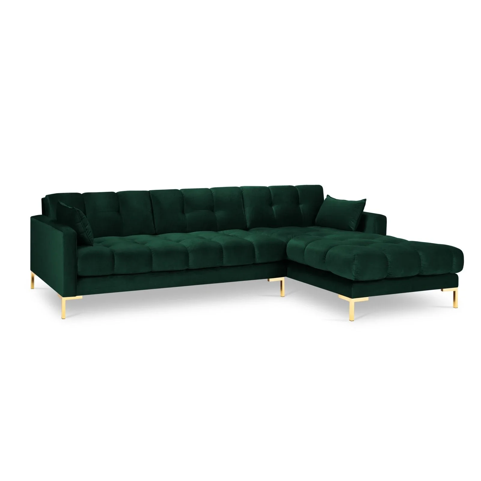 Mamaia 4-Sitzer Ecksofa, Rechte Seite, Beine Goldmetall, mit Bezug aus Samt oder Strukturstoff, 293x185 cm - Image 123
