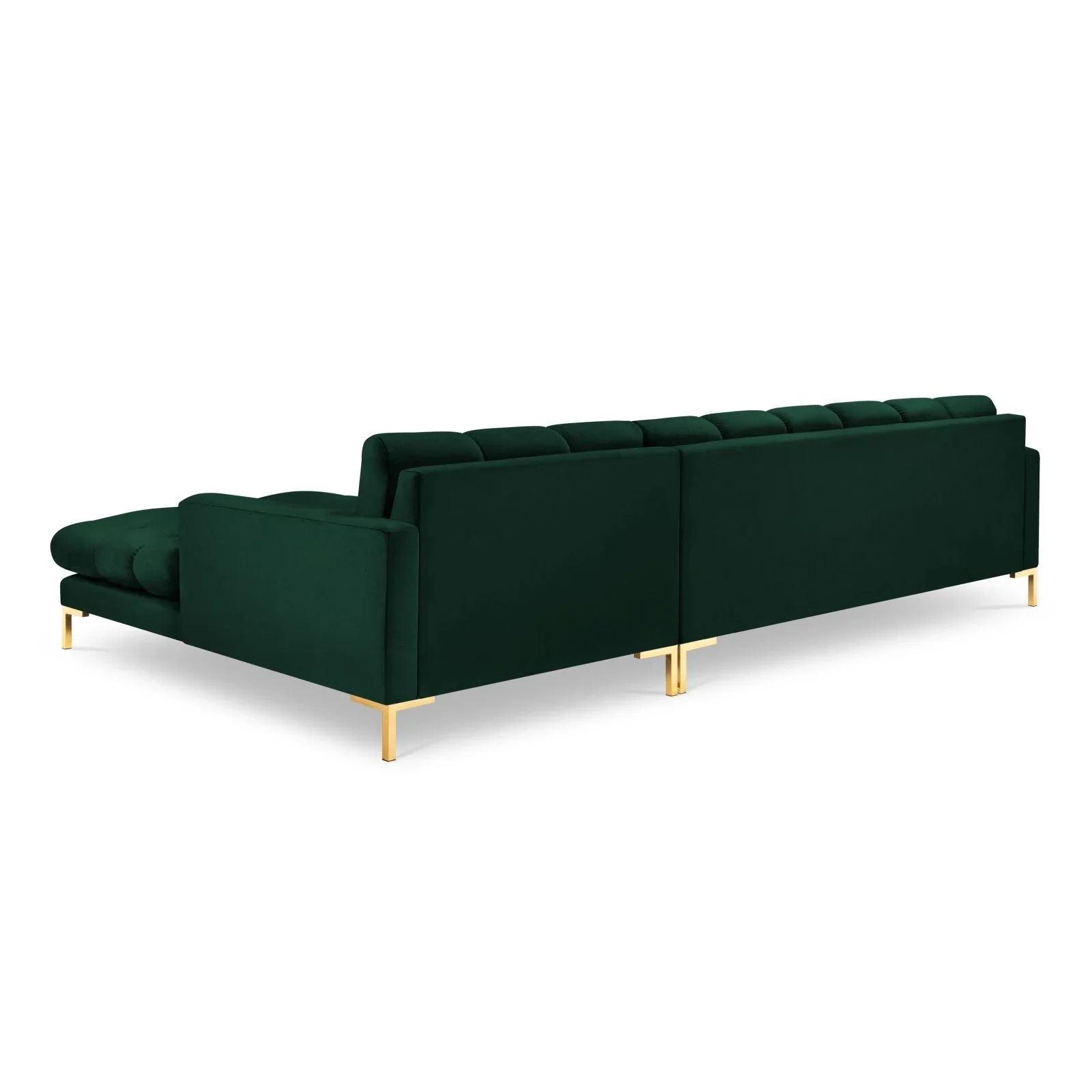 Mamaia 4-Sitzer Ecksofa, Rechte Seite, Beine Goldmetall, mit Bezug aus Samt oder Strukturstoff, 293x185 cm - Image 124