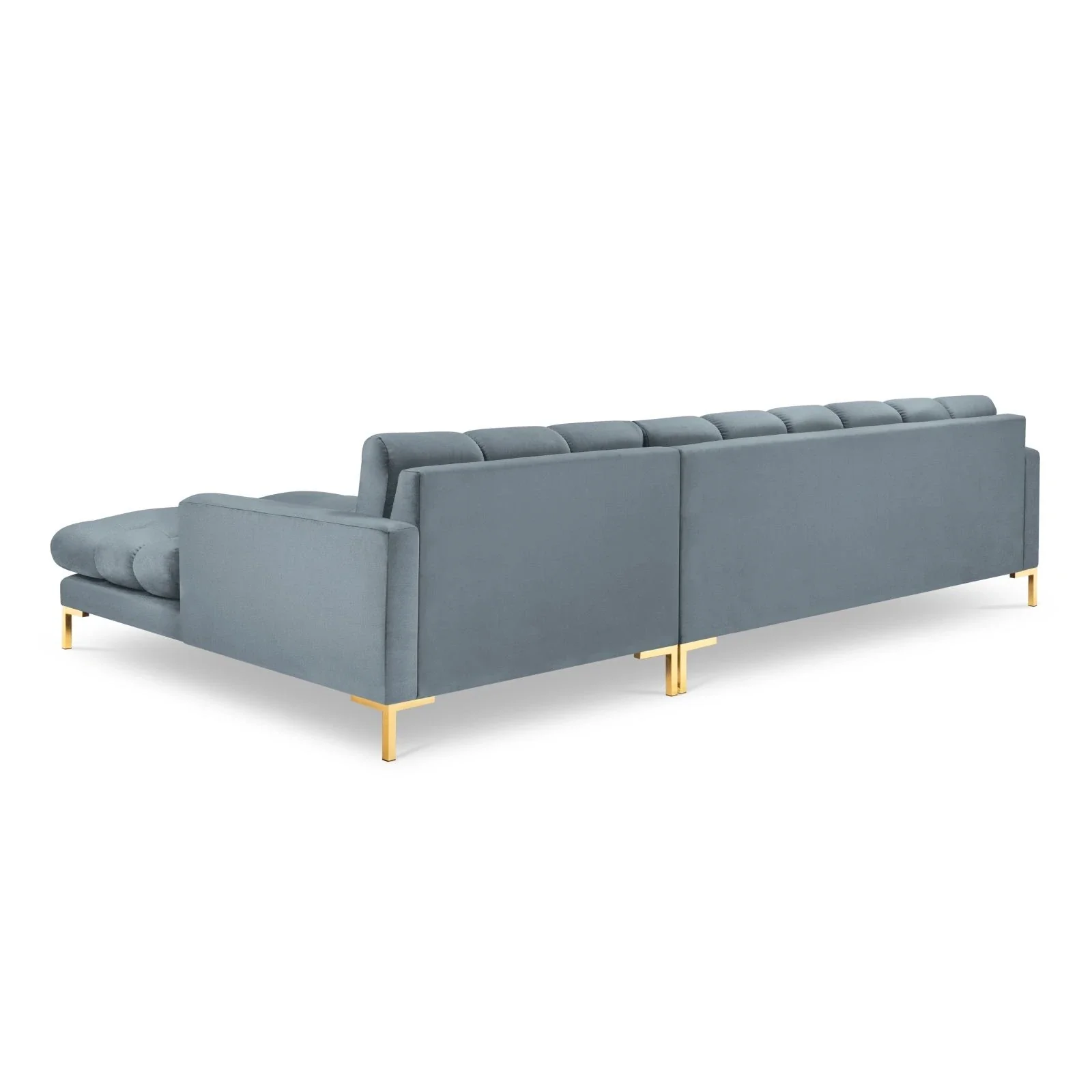 Mamaia 4-Sitzer Ecksofa, Rechte Seite, Beine Goldmetall, mit Bezug aus Samt oder Strukturstoff, 293x185 cm - Image 132