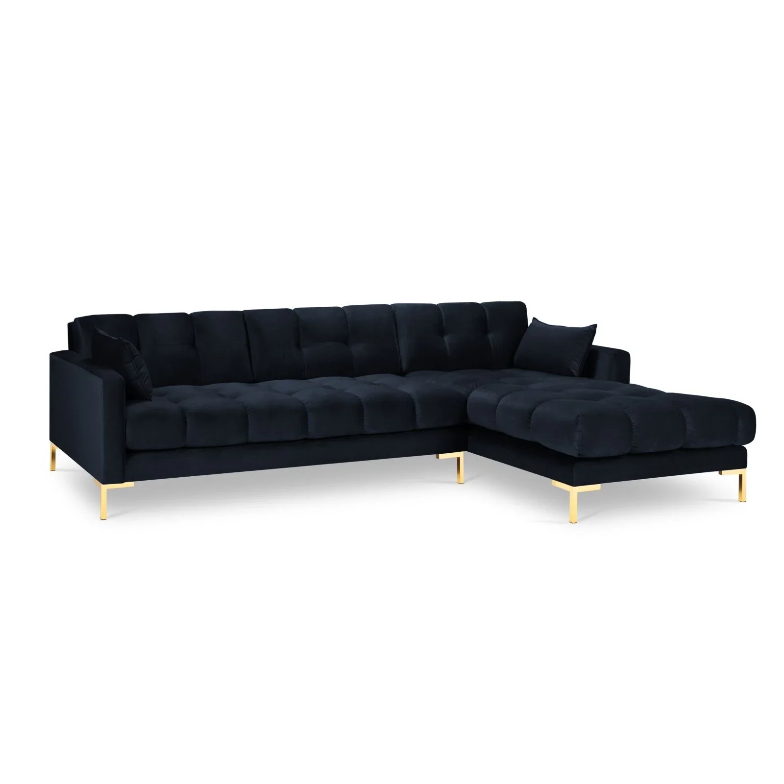 Mamaia 4-Sitzer Ecksofa, Rechte Seite, Beine Goldmetall, mit Bezug aus Samt oder Strukturstoff, 293x185 cm - Image 147