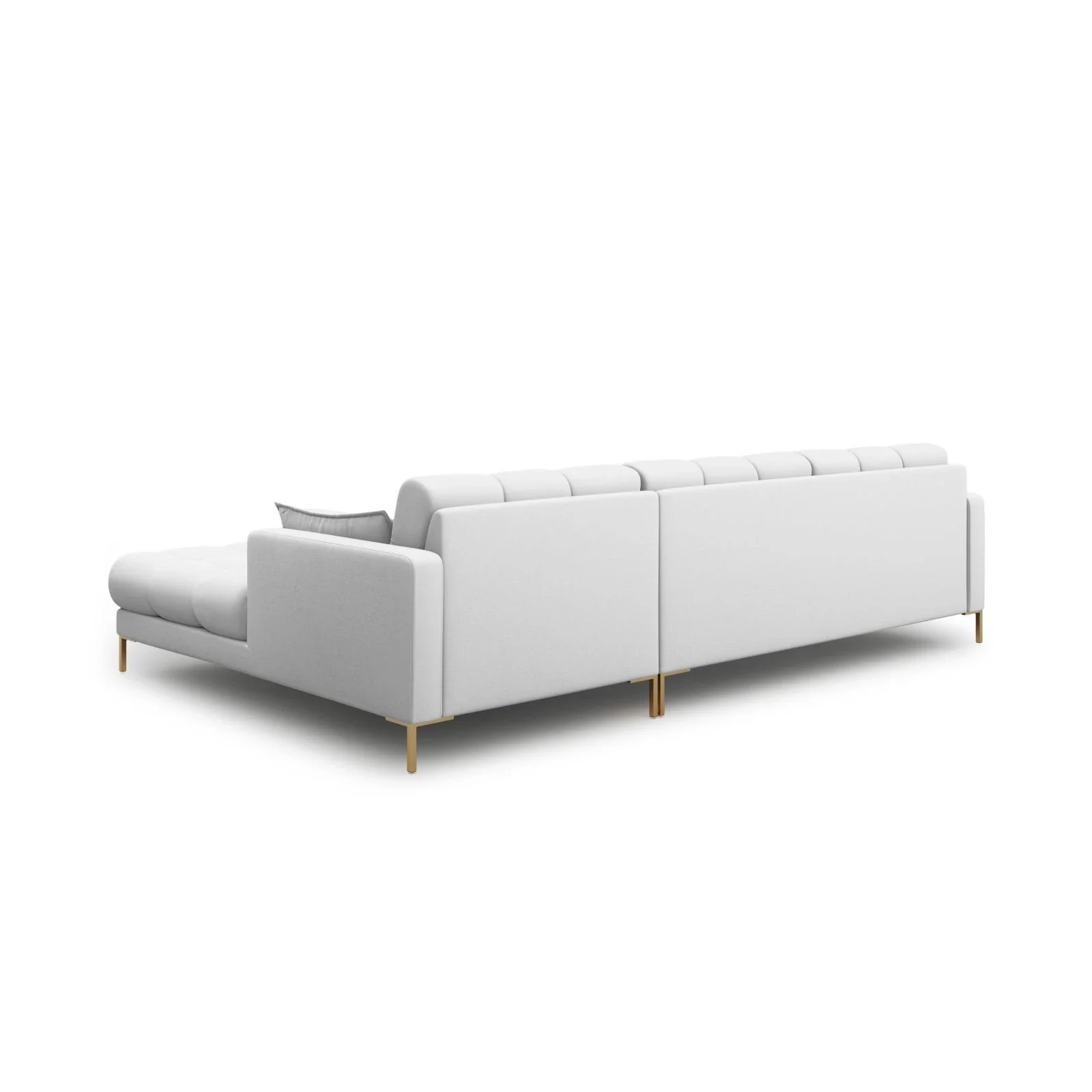 Mamaia 4-Sitzer Ecksofa, Rechte Seite, Beine Goldmetall, mit Bezug aus Samt oder Strukturstoff, 293x185 cm - Image 16
