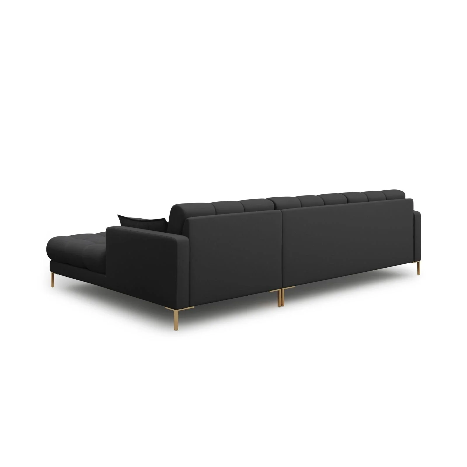 Mamaia 4-Sitzer Ecksofa, Rechte Seite, Beine Goldmetall, mit Bezug aus Samt oder Strukturstoff, 293x185 cm - Image 22