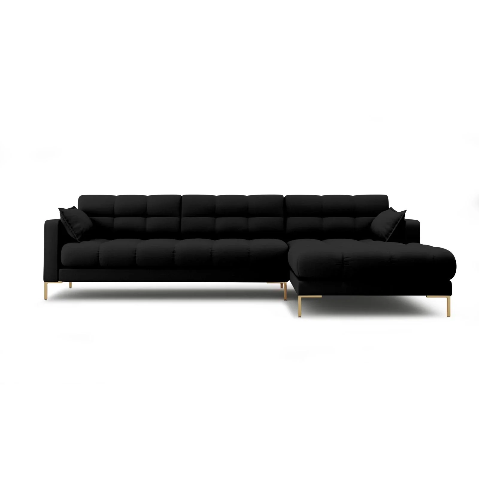 Mamaia 4-Sitzer Ecksofa, Rechte Seite, Beine Goldmetall, mit Bezug aus Samt oder Strukturstoff, 293x185 cm - Image 25
