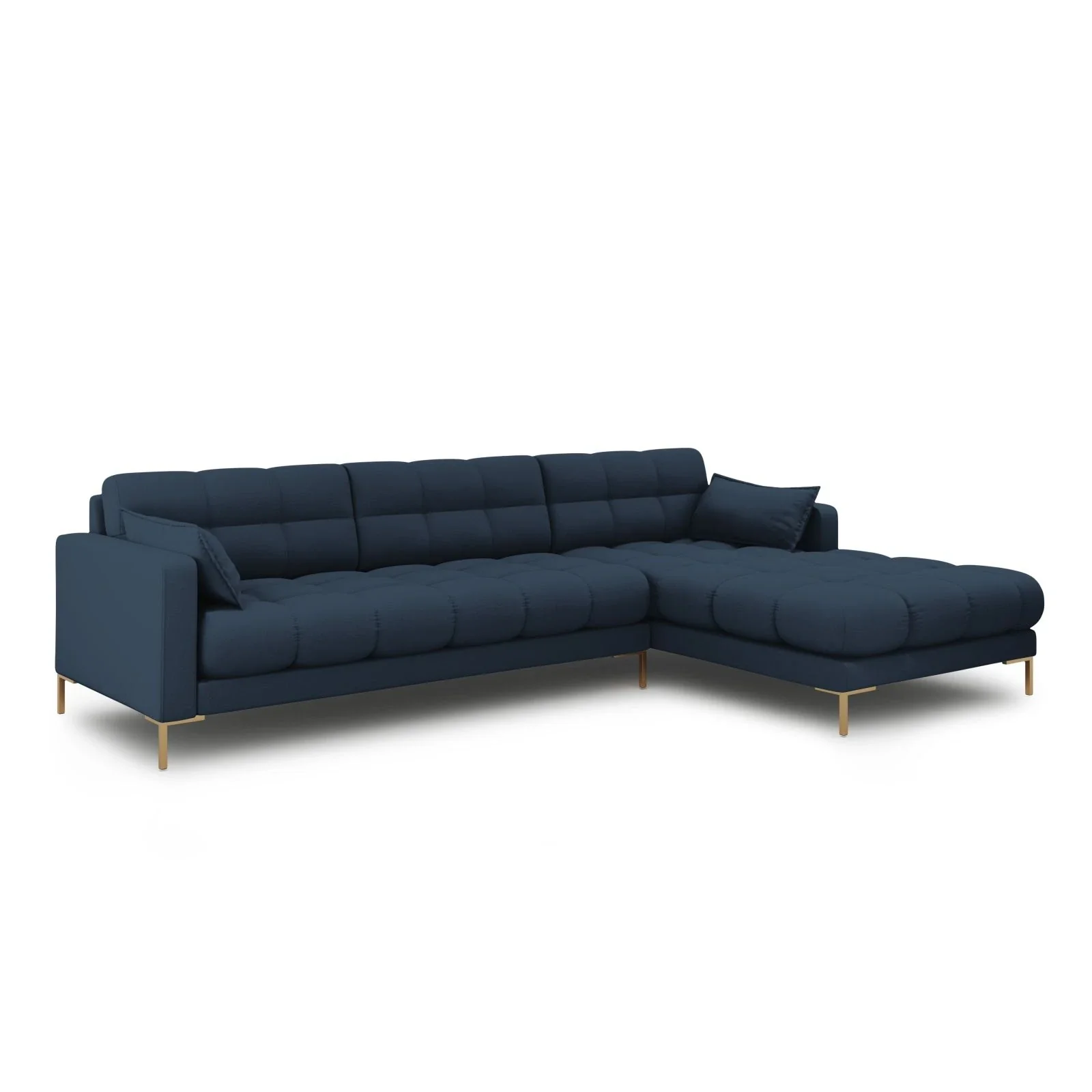 Mamaia 4-Sitzer Ecksofa, Rechte Seite, Beine Goldmetall, mit Bezug aus Samt oder Strukturstoff, 293x185 cm - Image 32