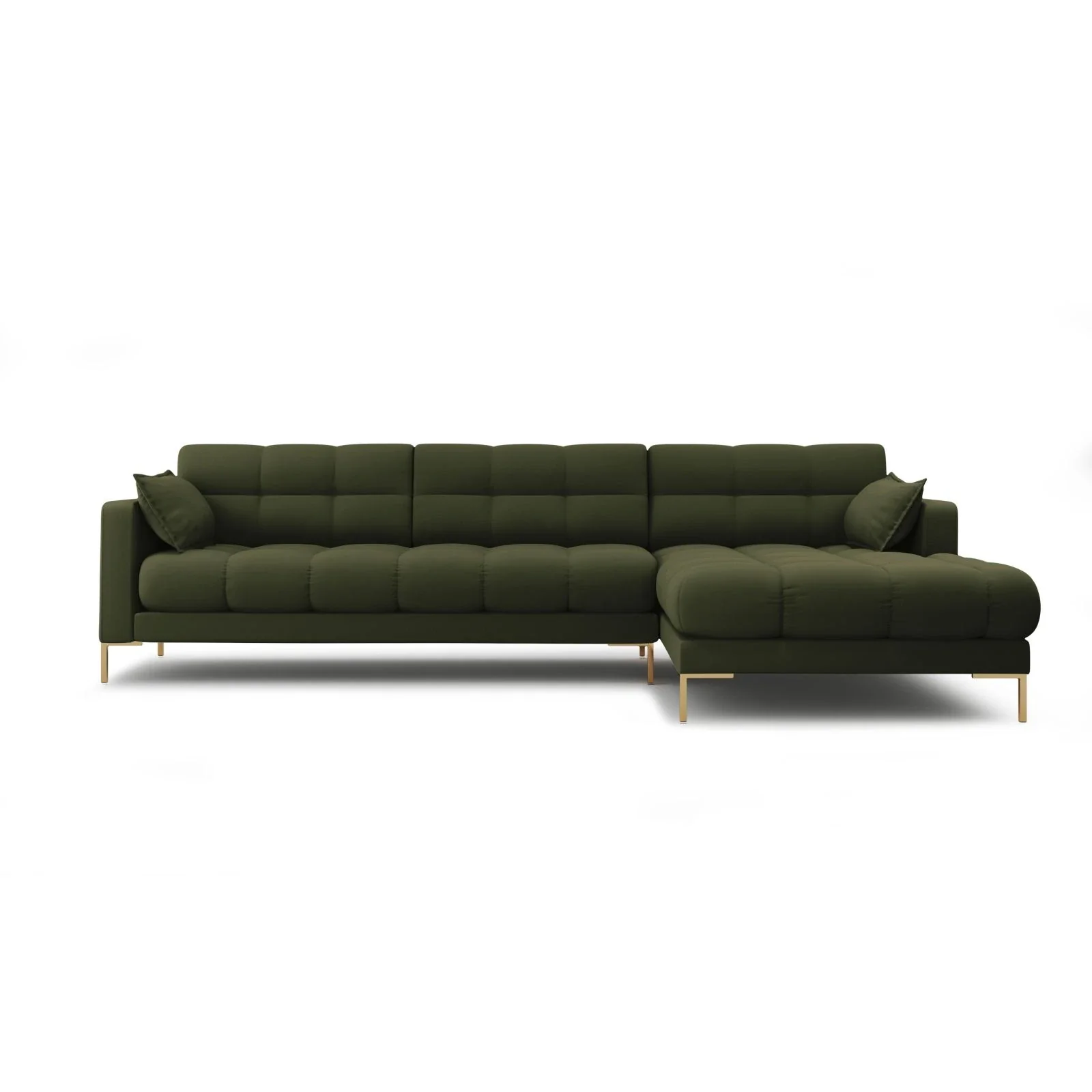 Mamaia 4-Sitzer Ecksofa, Rechte Seite, Beine Goldmetall, mit Bezug aus Samt oder Strukturstoff, 293x185 cm - Image 37