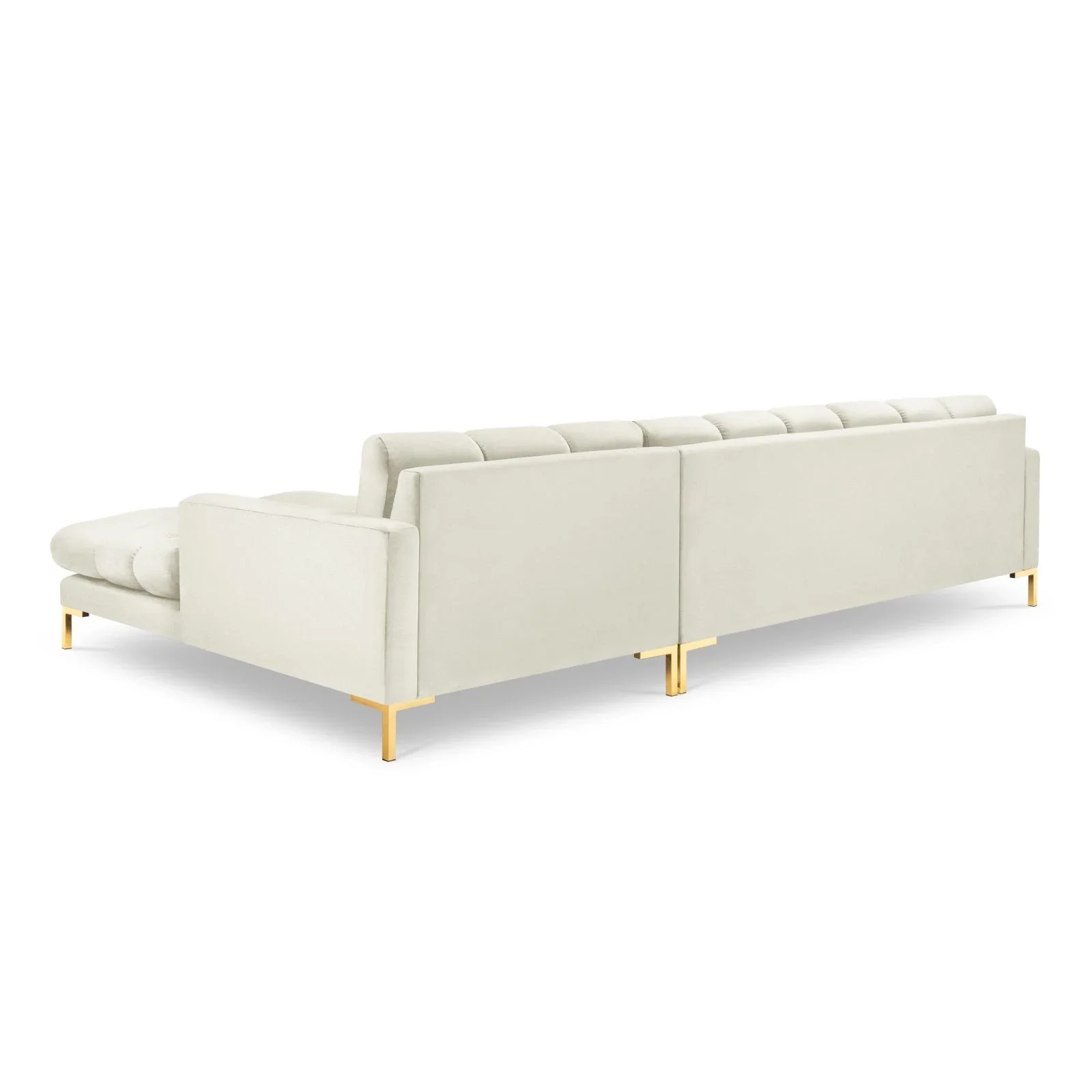 Mamaia 4-Sitzer Ecksofa, Rechte Seite, Beine Goldmetall, mit Bezug aus Samt oder Strukturstoff, 293x185 cm - Image 52