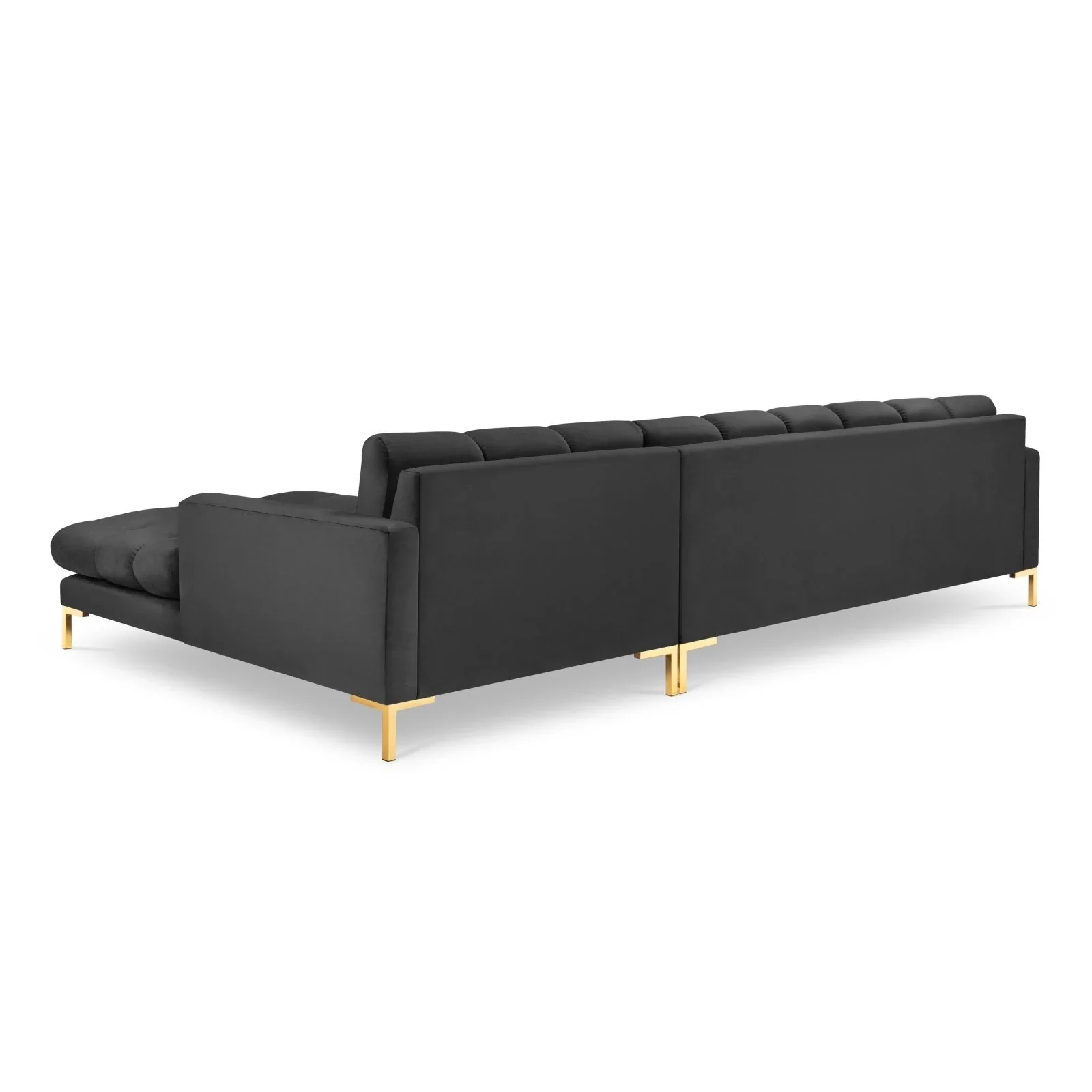 Mamaia 4-Sitzer Ecksofa, Rechte Seite, Beine Goldmetall, mit Bezug aus Samt oder Strukturstoff, 293x185 cm - Image 76