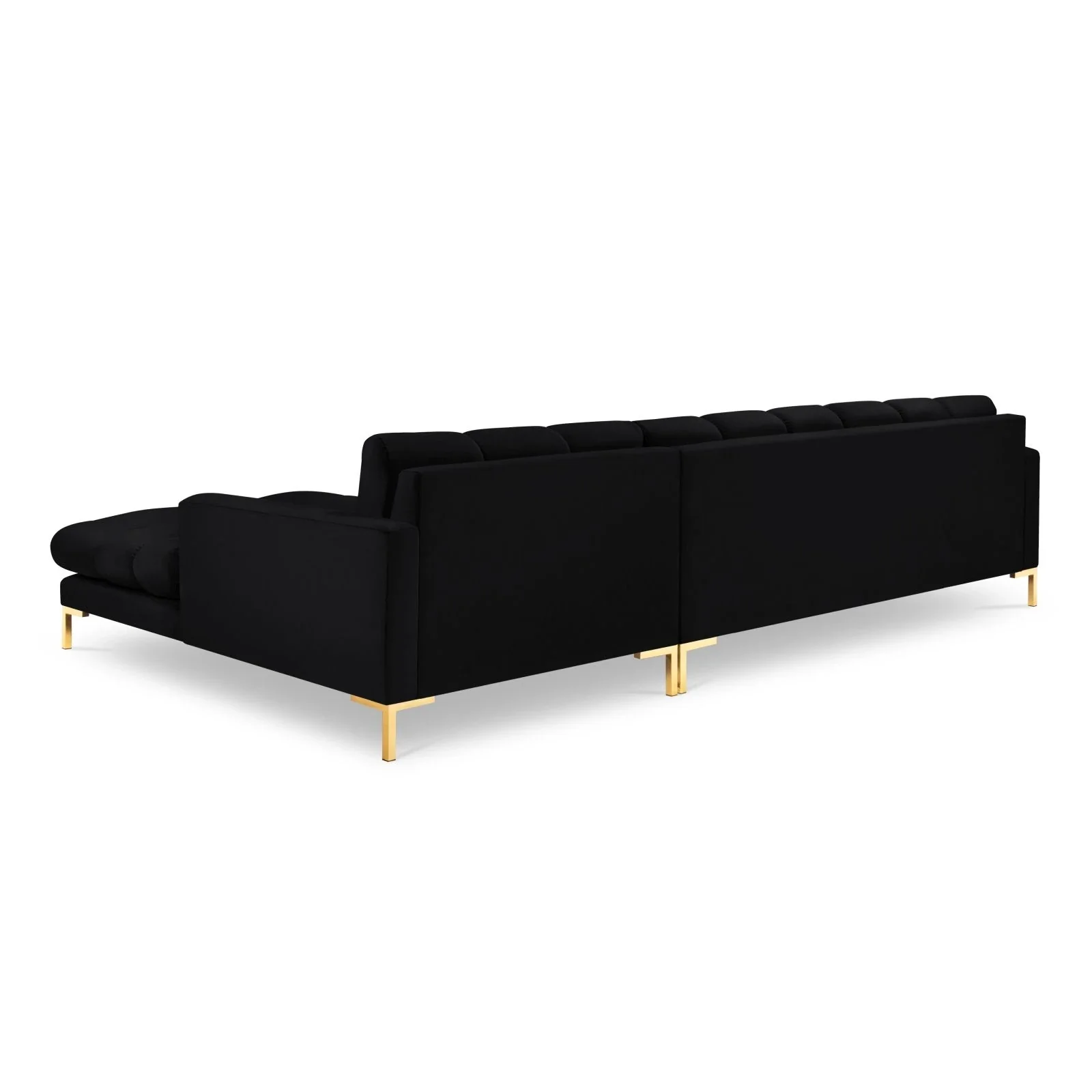 Mamaia 4-Sitzer Ecksofa, Rechte Seite, Beine Goldmetall, mit Bezug aus Samt oder Strukturstoff, 293x185 cm - Image 84