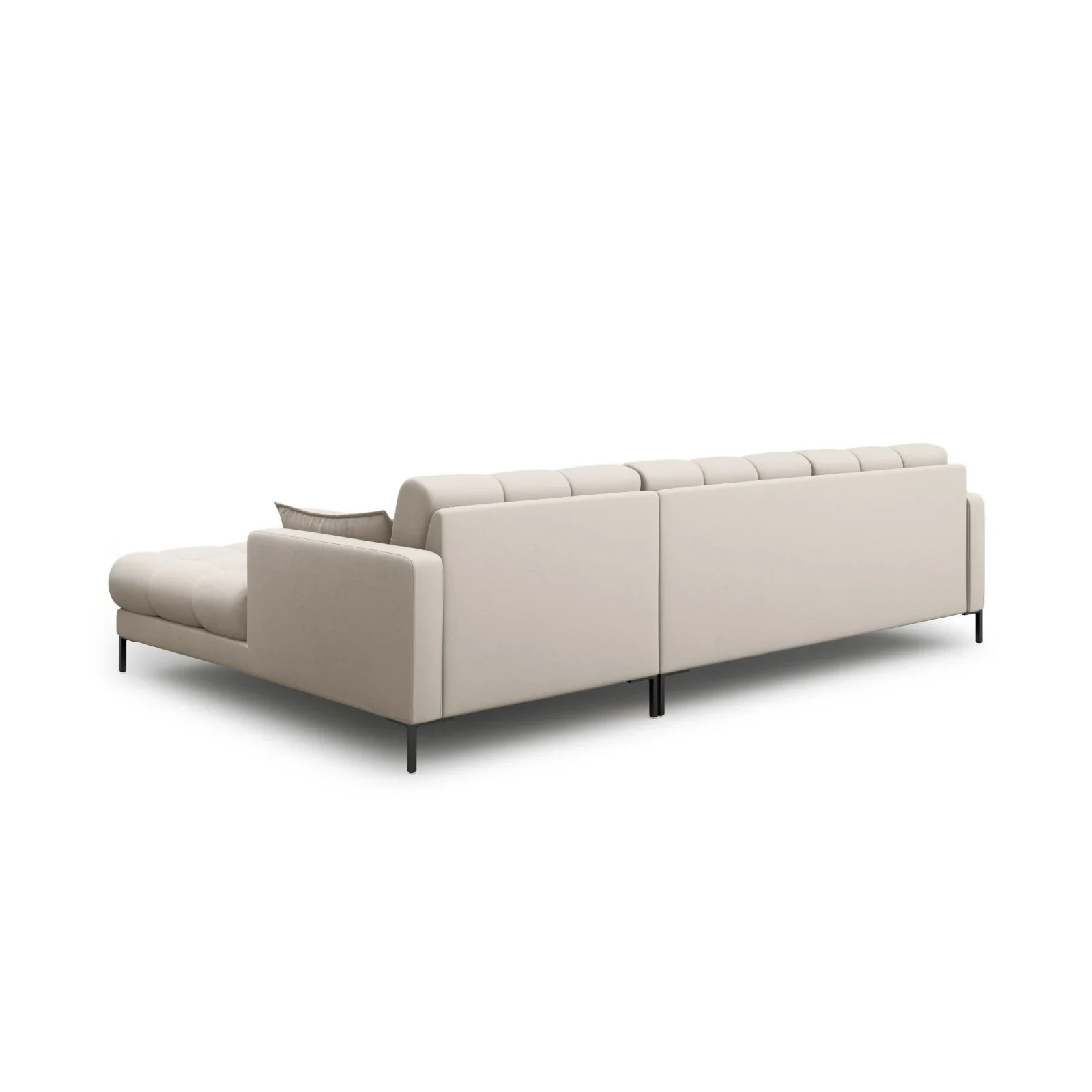 Mamaia 4-Sitzer Ecksofa, Rechte Seite, Metallbeine Schwarz, mit Bezug aus Samt oder Strukturstoff, 293x185 cm - Image 10