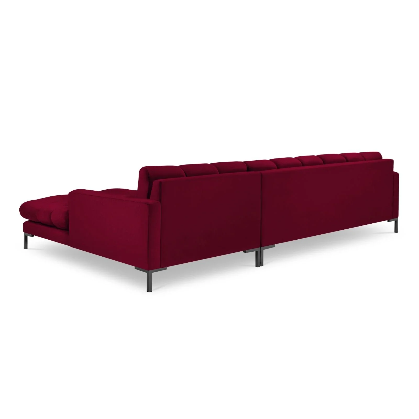 Mamaia 4-Sitzer Ecksofa, Rechte Seite, Metallbeine Schwarz, mit Bezug aus Samt oder Strukturstoff, 293x185 cm - Image 100