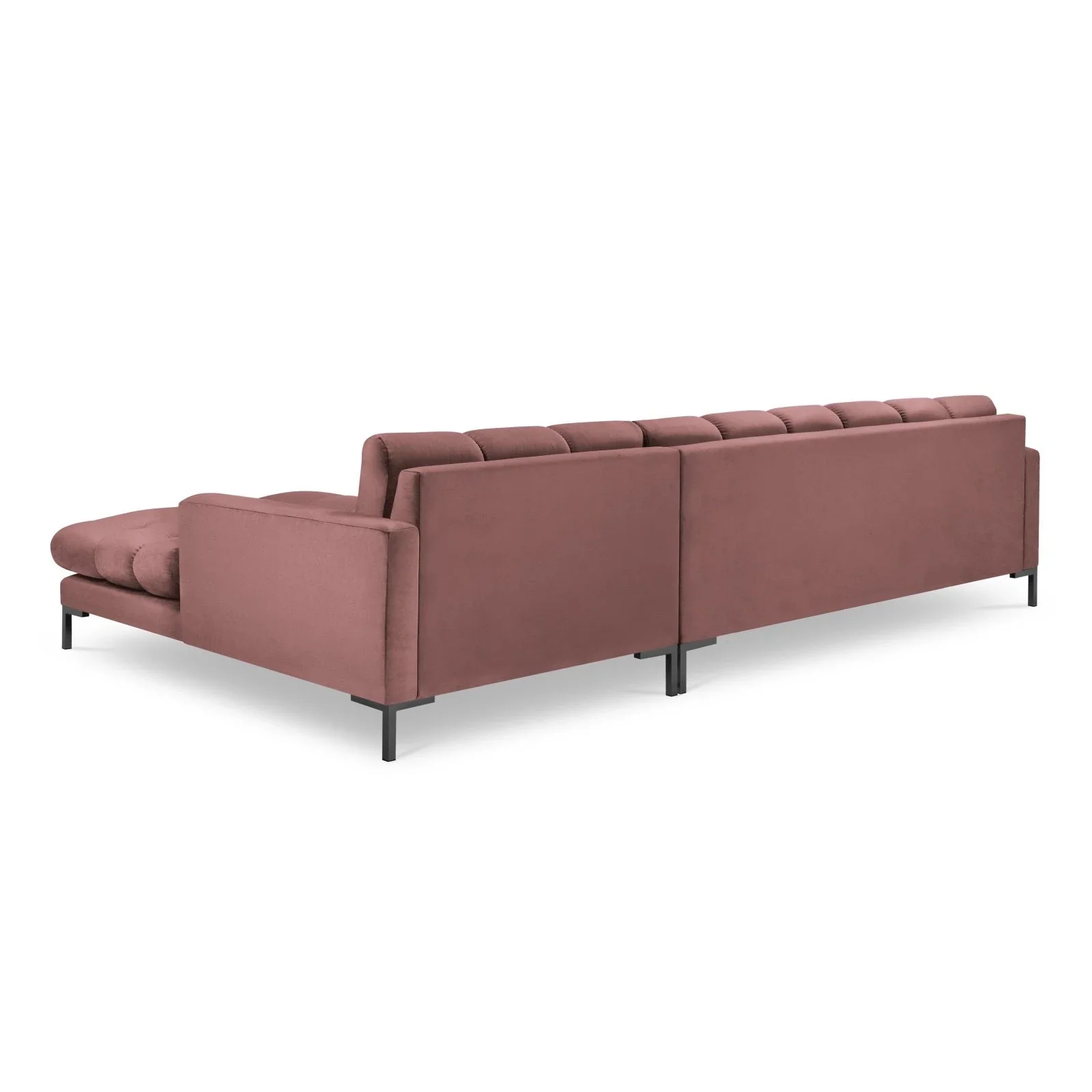 Mamaia 4-Sitzer Ecksofa, Rechte Seite, Metallbeine Schwarz, mit Bezug aus Samt oder Strukturstoff, 293x185 cm - Image 108