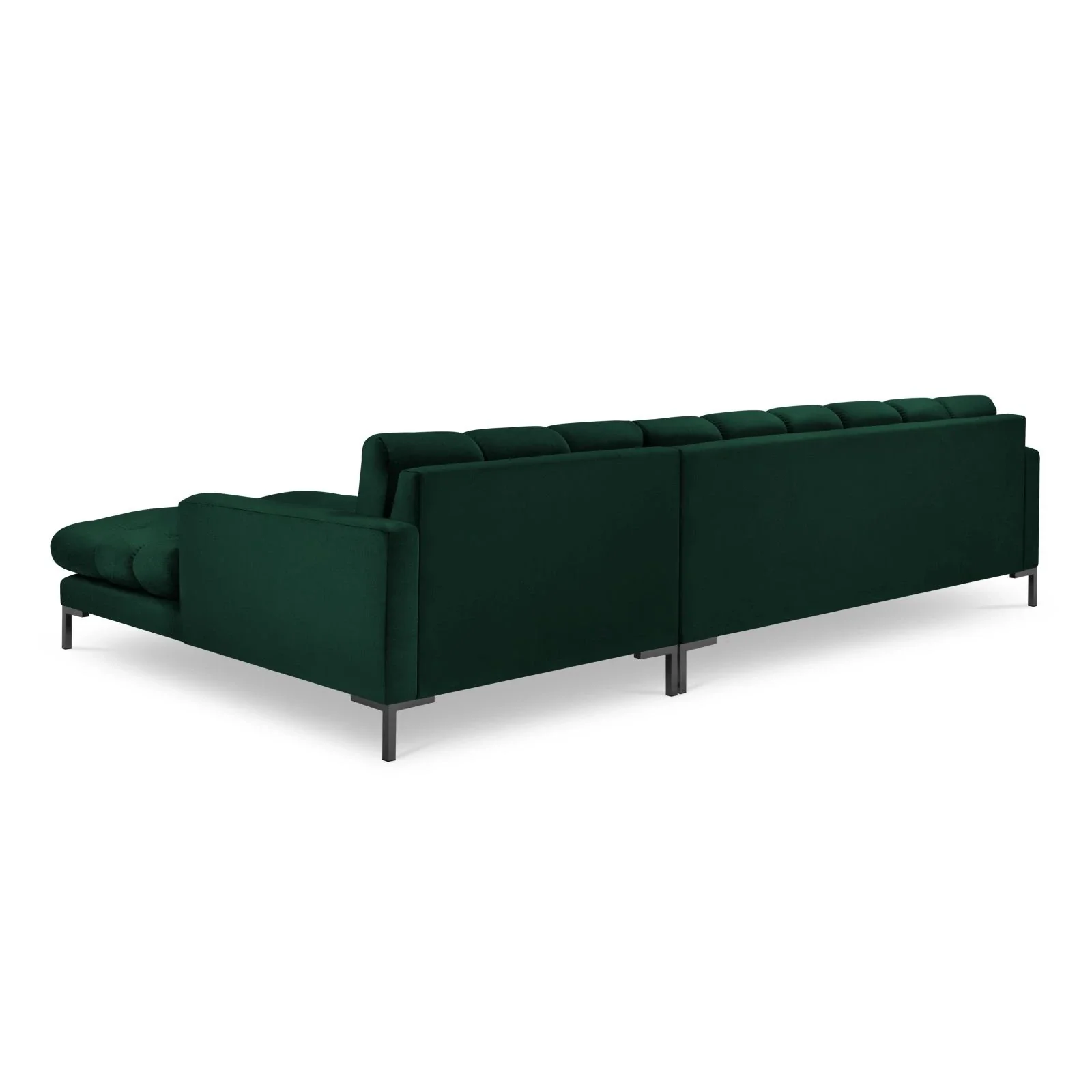 Mamaia 4-Sitzer Ecksofa, Rechte Seite, Metallbeine Schwarz, mit Bezug aus Samt oder Strukturstoff, 293x185 cm - Image 124