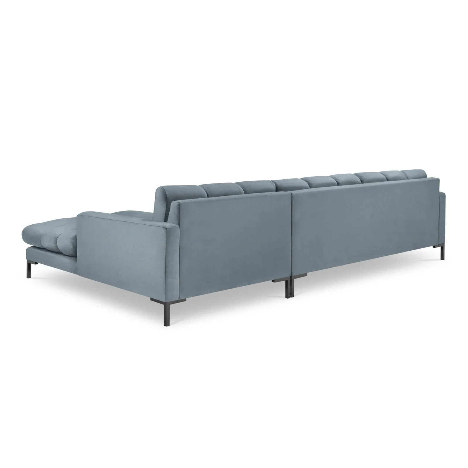 Mamaia 4-Sitzer Ecksofa, Rechte Seite, Metallbeine Schwarz, mit Bezug aus Samt oder Strukturstoff, 293x185 cm - Image 132