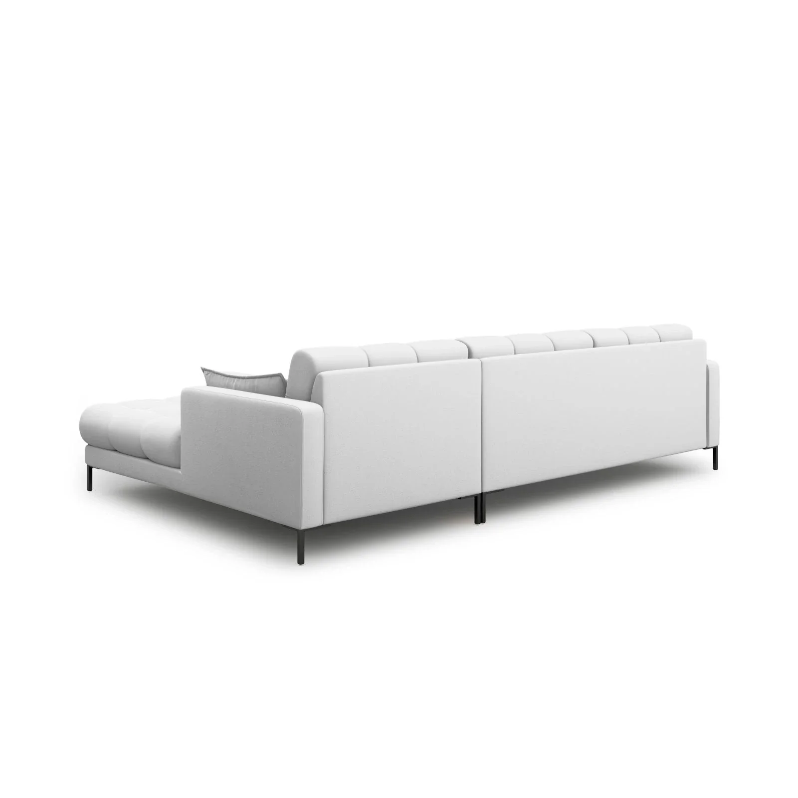 Mamaia 4-Sitzer Ecksofa, Rechte Seite, Metallbeine Schwarz, mit Bezug aus Samt oder Strukturstoff, 293x185 cm - Image 16