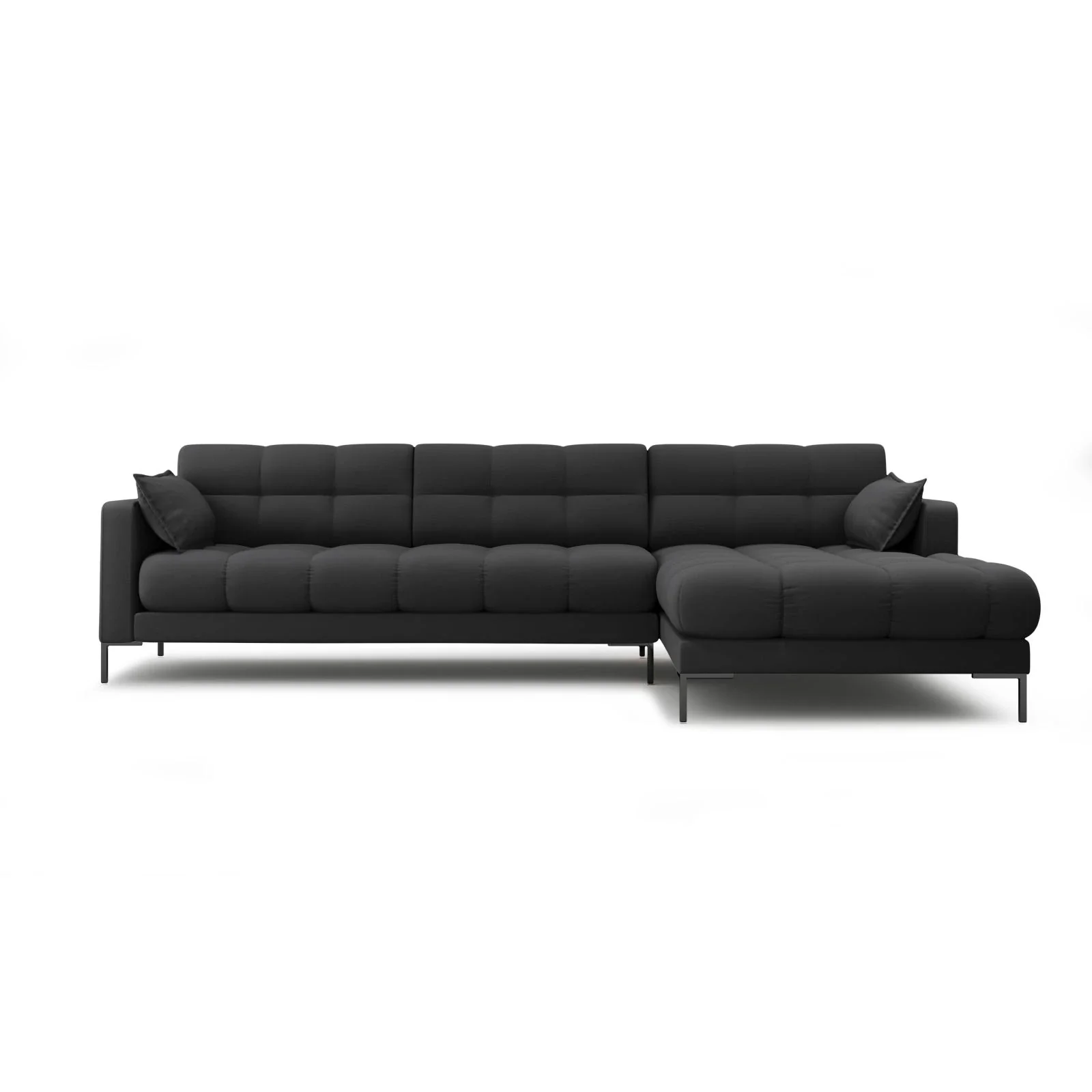 Mamaia 4-Sitzer Ecksofa, Rechte Seite, Metallbeine Schwarz, mit Bezug aus Samt oder Strukturstoff, 293x185 cm - Image 19