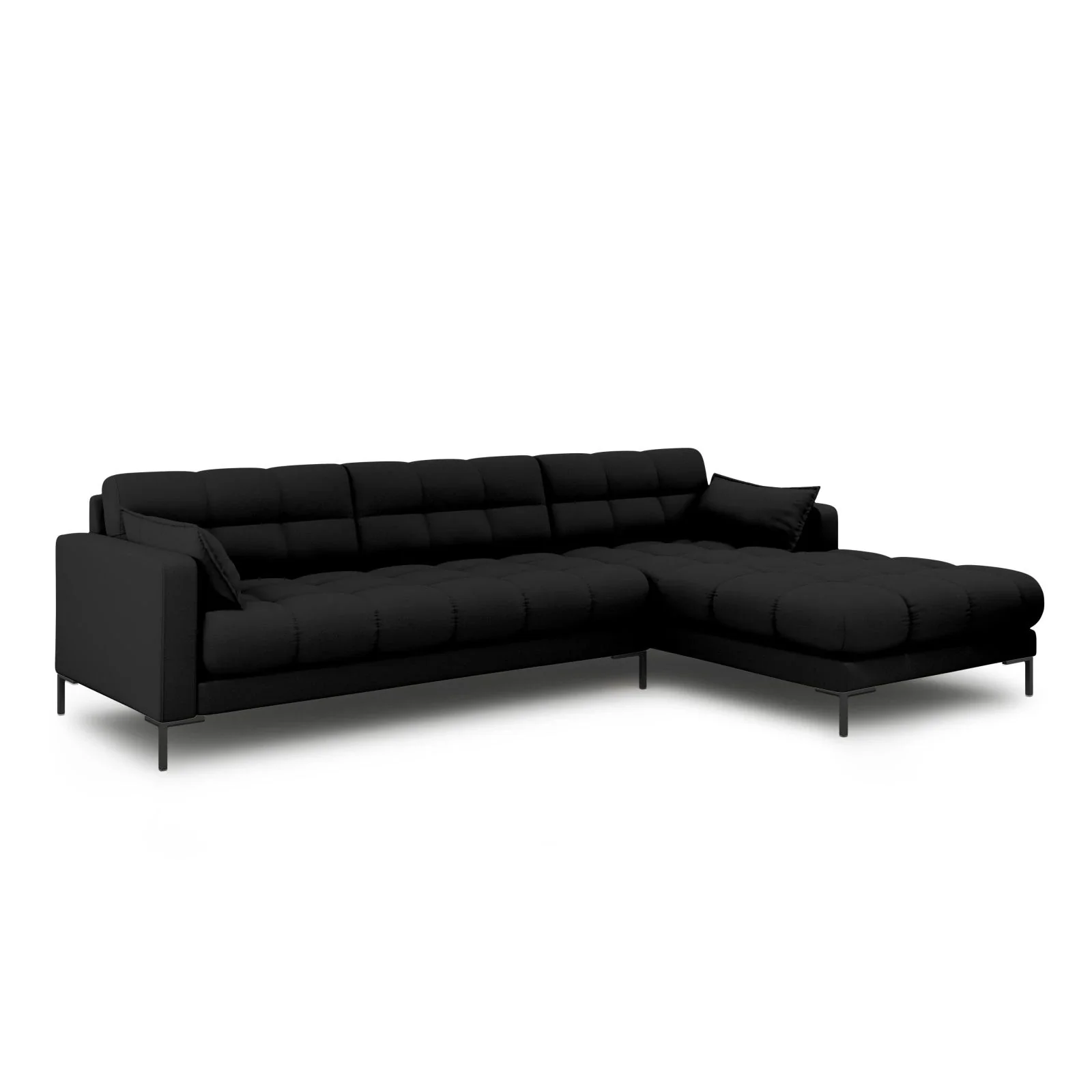Mamaia 4-Sitzer Ecksofa, Rechte Seite, Metallbeine Schwarz, mit Bezug aus Samt oder Strukturstoff, 293x185 cm - Image 26