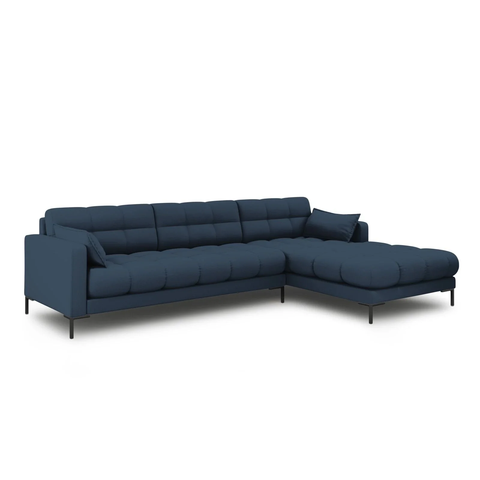 Mamaia 4-Sitzer Ecksofa, Rechte Seite, Metallbeine Schwarz, mit Bezug aus Samt oder Strukturstoff, 293x185 cm - Image 32