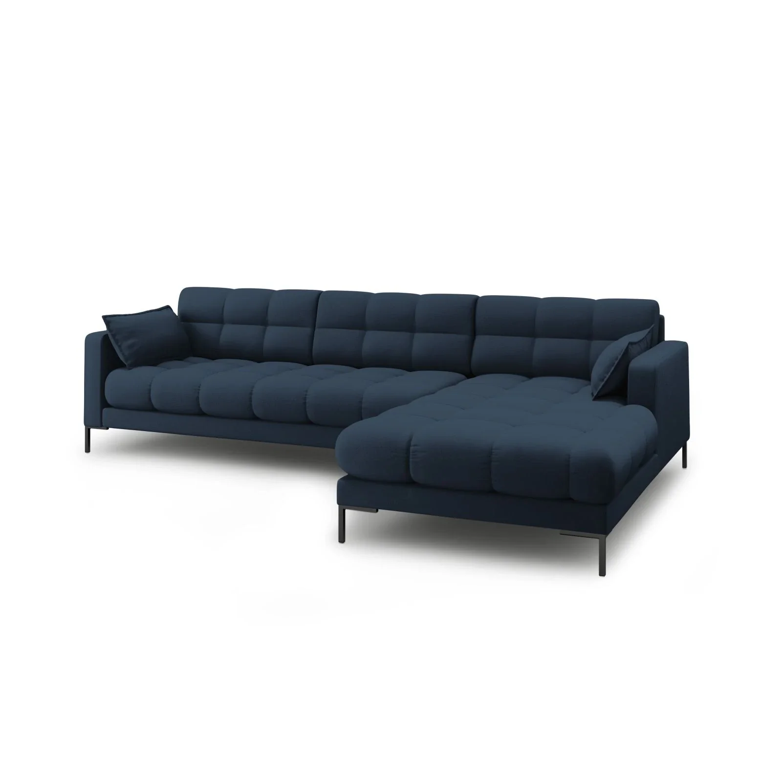 Mamaia 4-Sitzer Ecksofa, Rechte Seite, Metallbeine Schwarz, mit Bezug aus Samt oder Strukturstoff, 293x185 cm - Image 33