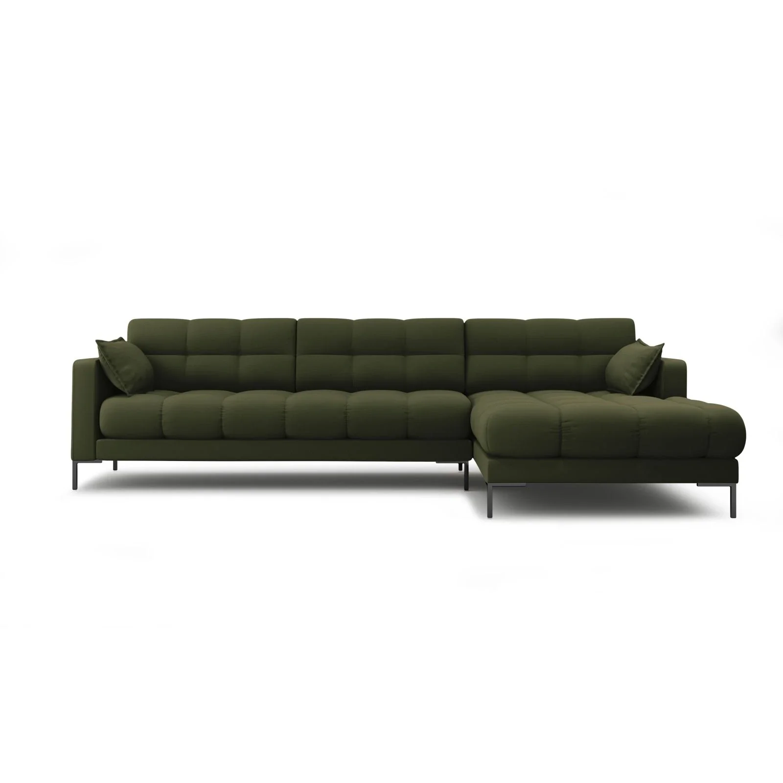 Mamaia 4-Sitzer Ecksofa, Rechte Seite, Metallbeine Schwarz, mit Bezug aus Samt oder Strukturstoff, 293x185 cm - Image 37