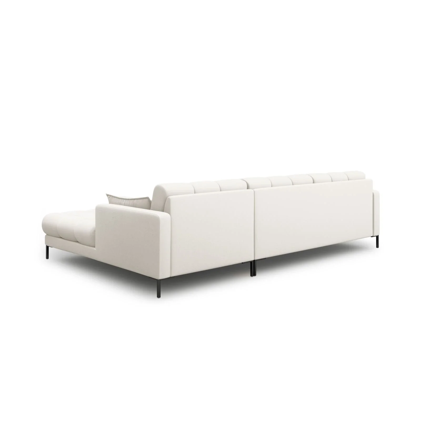 Mamaia 4-Sitzer Ecksofa, Rechte Seite, Metallbeine Schwarz, mit Bezug aus Samt oder Strukturstoff, 293x185 cm - Image 4