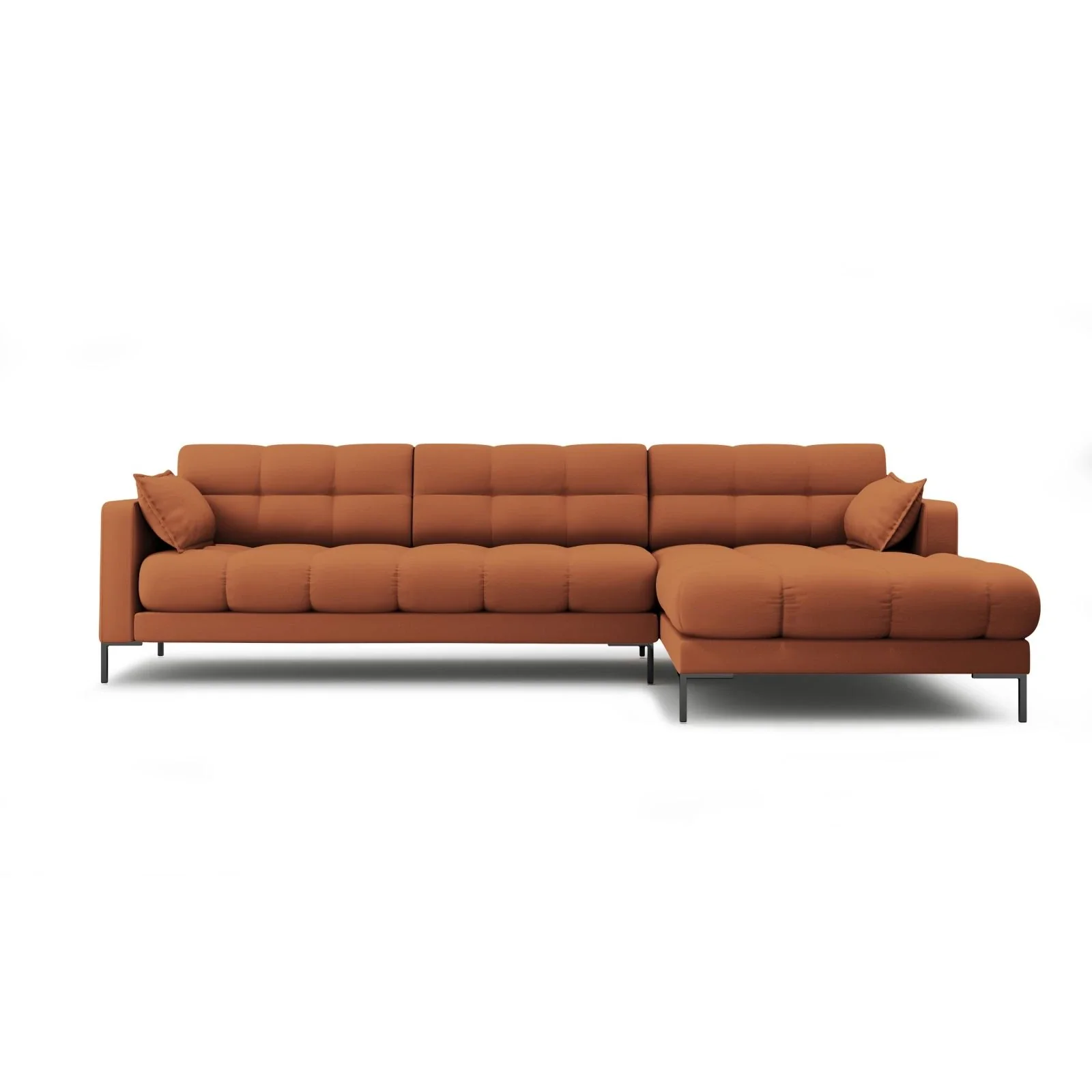 Mamaia 4-Sitzer Ecksofa, Rechte Seite, Metallbeine Schwarz, mit Bezug aus Samt oder Strukturstoff, 293x185 cm - Image 43