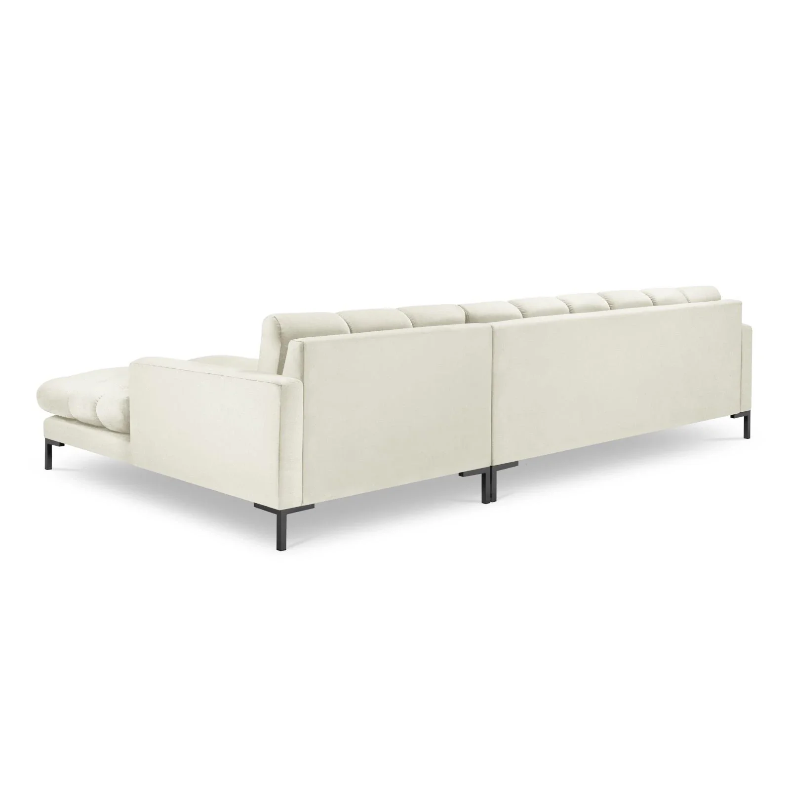 Mamaia 4-Sitzer Ecksofa, Rechte Seite, Metallbeine Schwarz, mit Bezug aus Samt oder Strukturstoff, 293x185 cm - Image 52