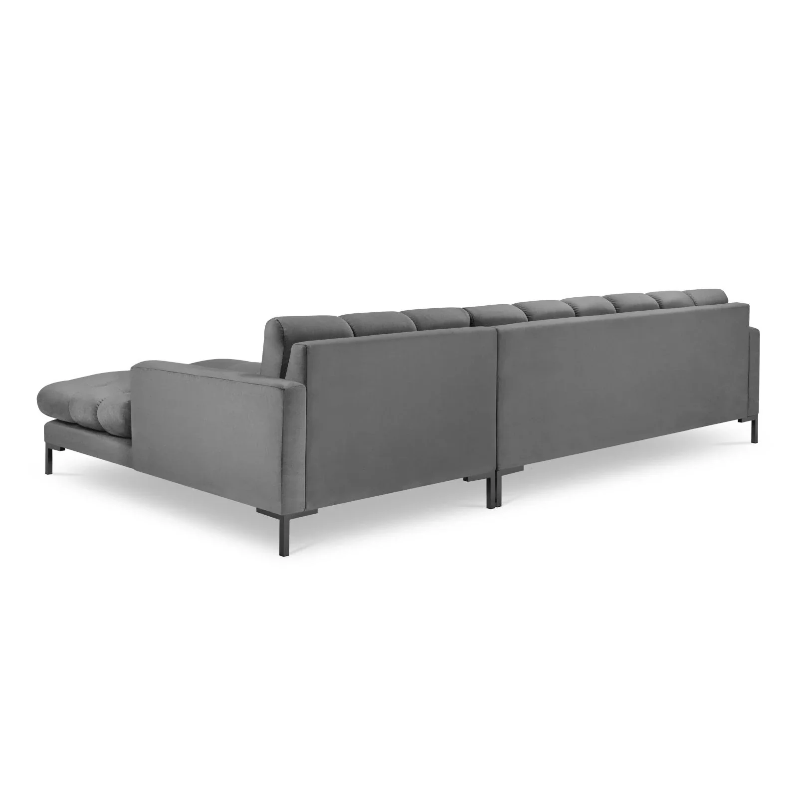 Mamaia 4-Sitzer Ecksofa, Rechte Seite, Metallbeine Schwarz, mit Bezug aus Samt oder Strukturstoff, 293x185 cm - Image 68