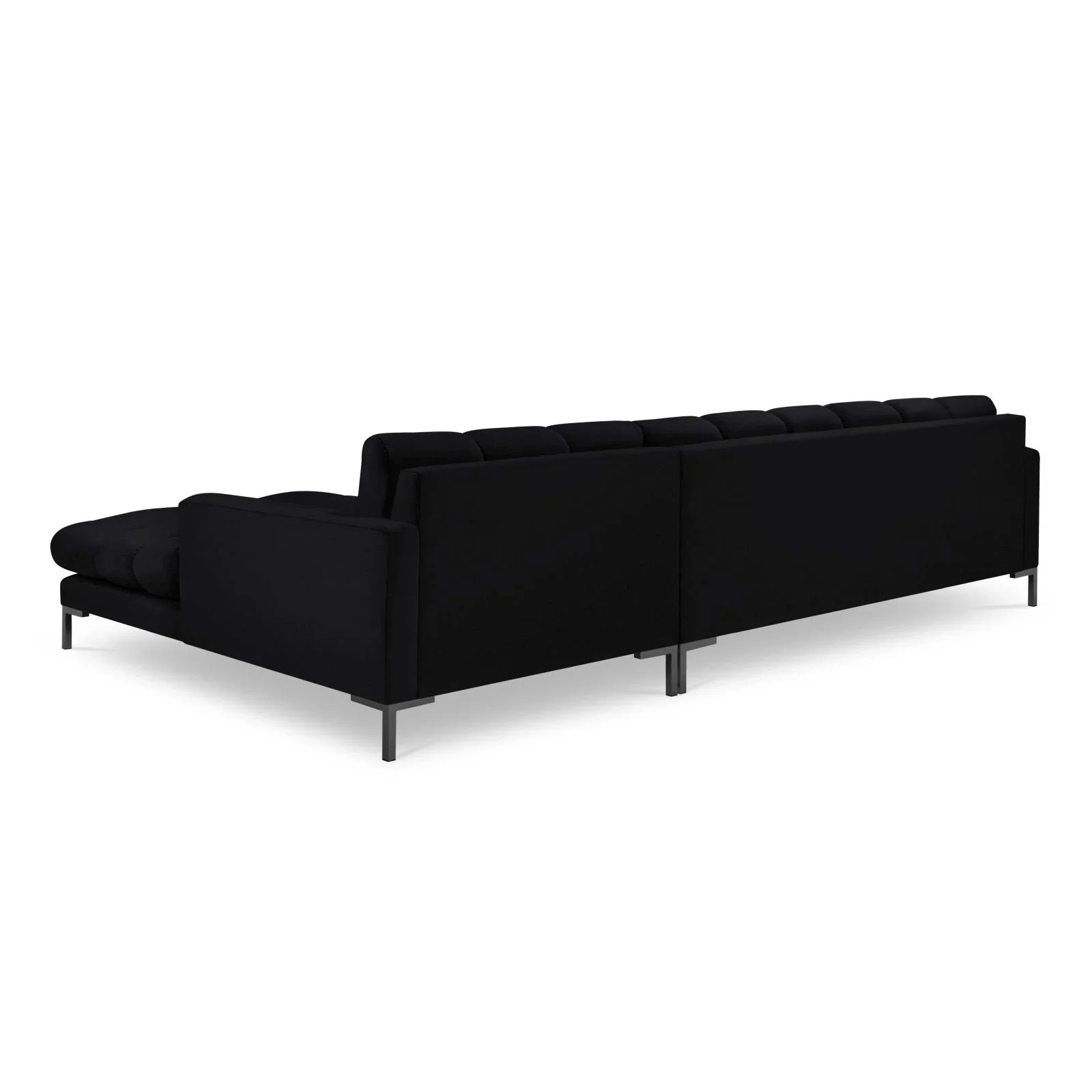 Mamaia 4-Sitzer Ecksofa, Rechte Seite, Metallbeine Schwarz, mit Bezug aus Samt oder Strukturstoff, 293x185 cm - Image 84