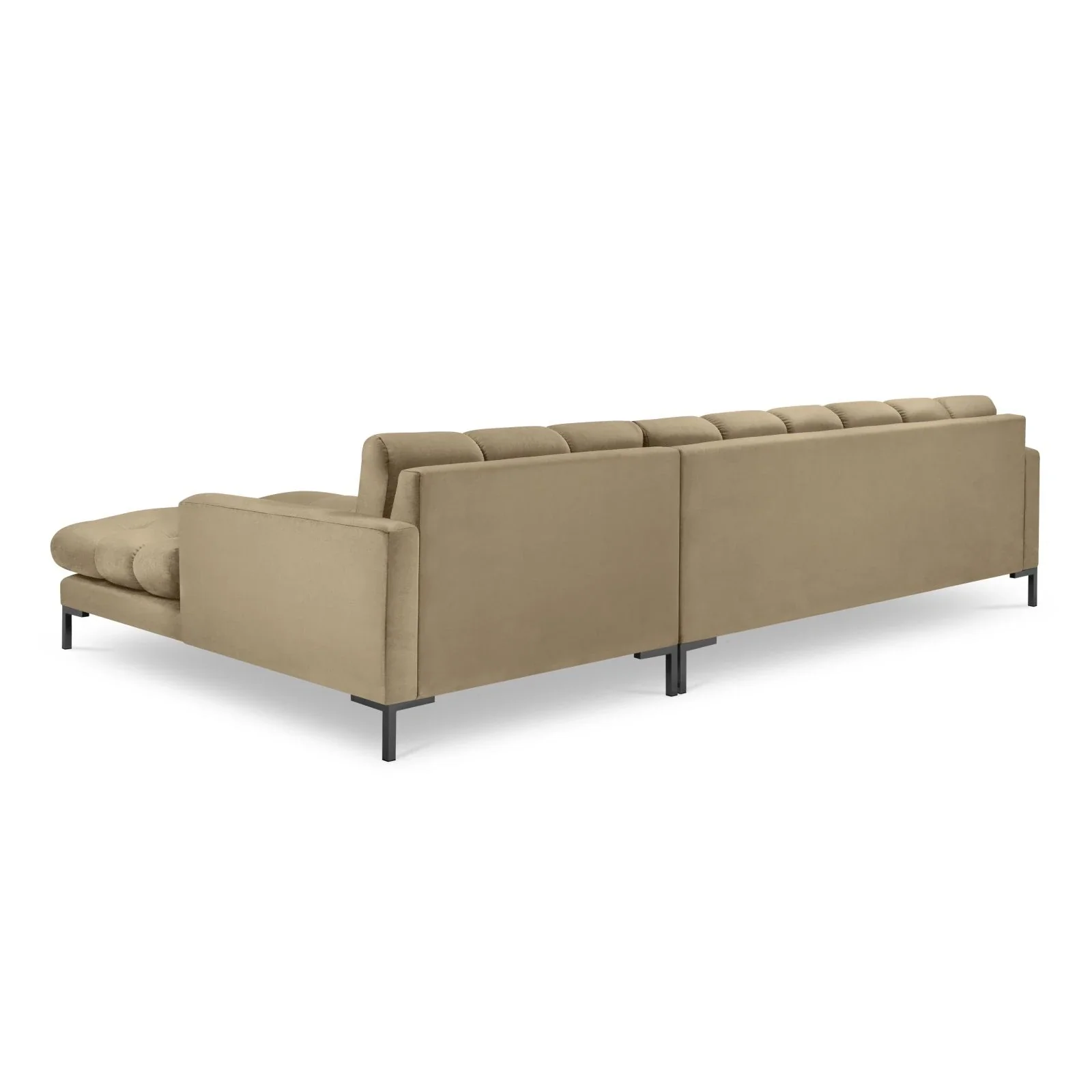 Mamaia 4-Sitzer Ecksofa, Rechte Seite, Metallbeine Schwarz, mit Bezug aus Samt oder Strukturstoff, 293x185 cm - Image 92