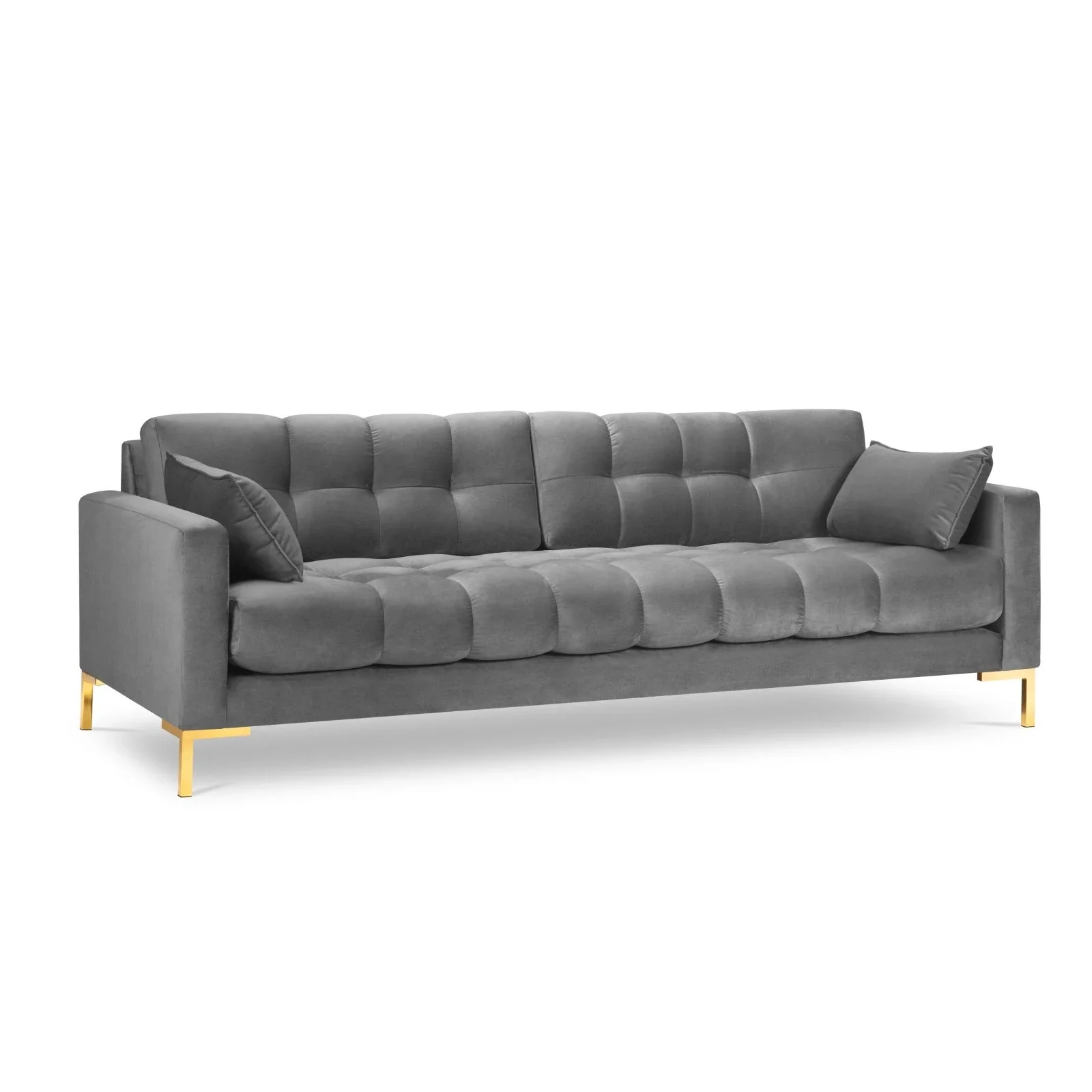 Mamaia 4-Sitzer Sofa, Beine Goldmetall, mit Bezug aus Samt oder Strukturstoff, 217x96 cm - Image 113