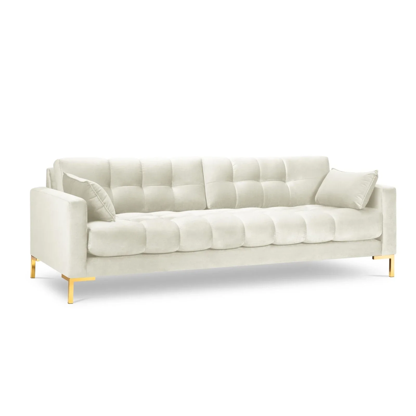 Mamaia 4-Sitzer Sofa, Beine Goldmetall, mit Bezug aus Samt oder Strukturstoff, 217x96 cm - Image 33