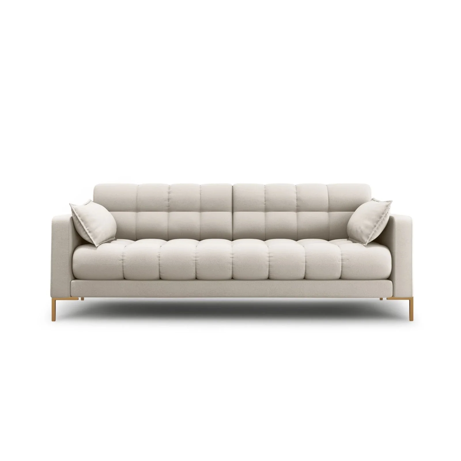 Mamaia 4-Sitzer Sofa, Beine Goldmetall, mit Bezug aus Samt oder Strukturstoff, 217x96 cm - Image 5
