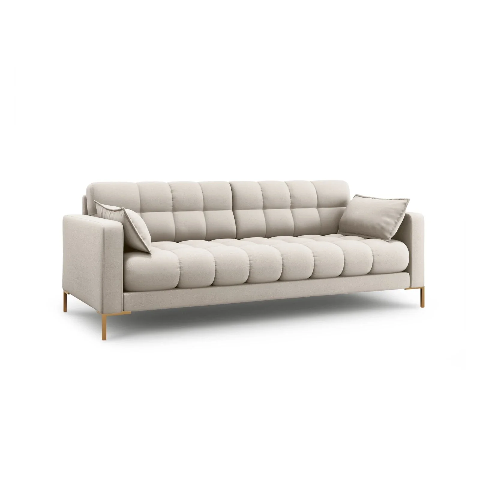 Mamaia 4-Sitzer Sofa, Beine Goldmetall, mit Bezug aus Samt oder Strukturstoff, 217x96 cm - Image 6