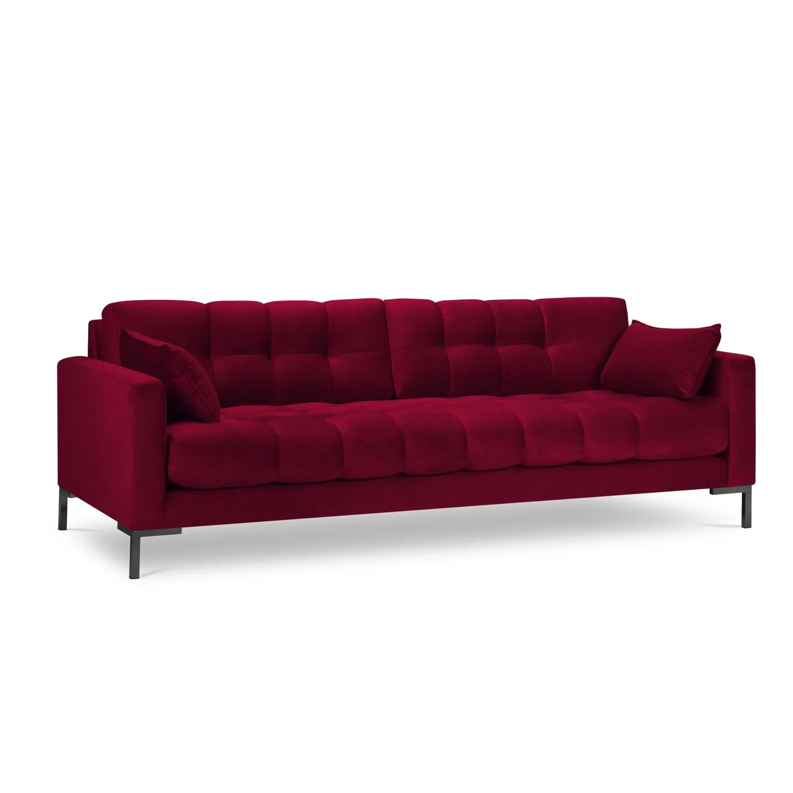 Mamaia 4-Sitzer Sofa, Metallbeine Schwarz, mit Bezug aus Samt oder Strukturstoff, 217x96 cm - Image 49
