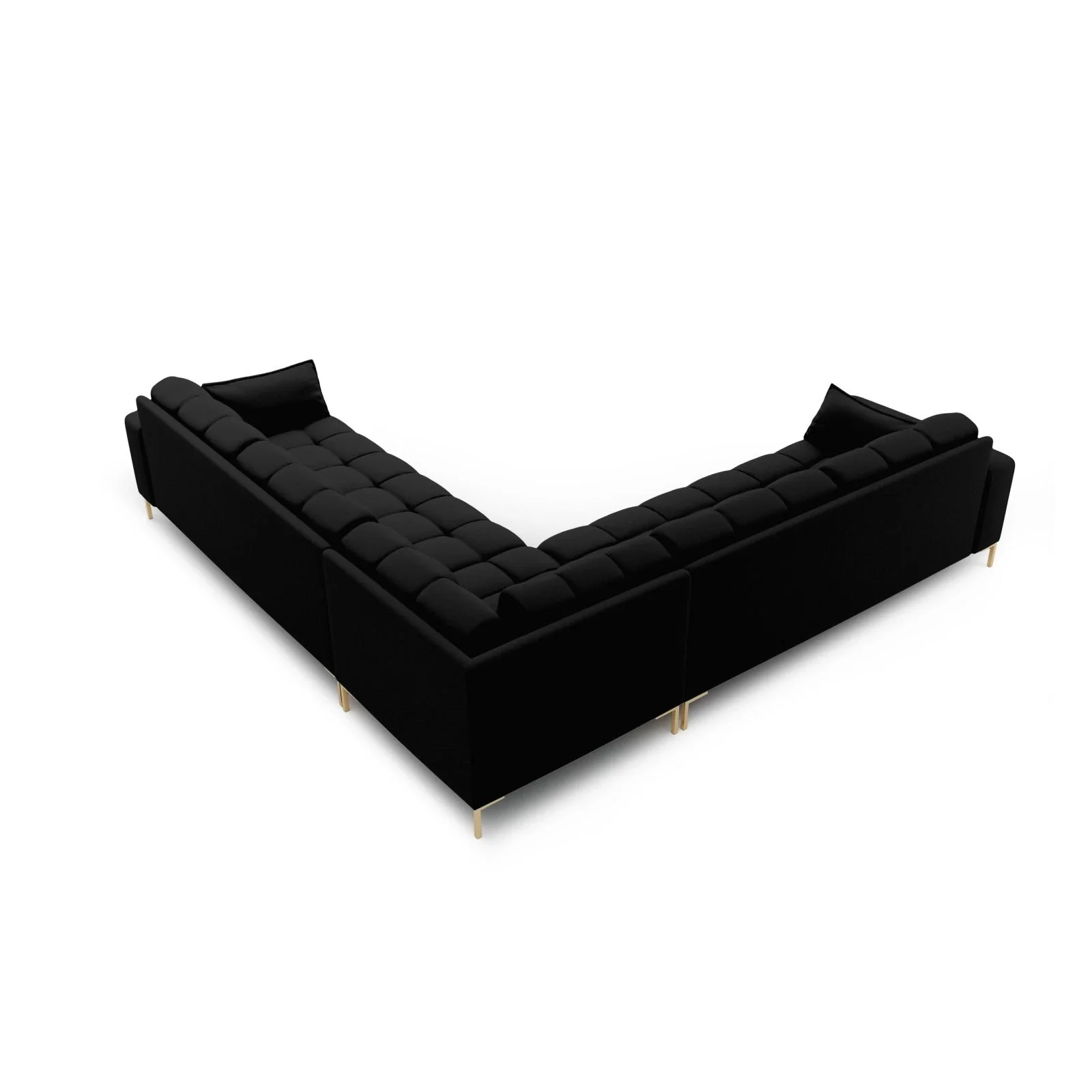 Mamaia 5-Sitzer Ecksofa symmetrisch, Beine Goldmetall, mit Bezug aus Samt oder Strukturstoff, 256x256 cm - Image 23