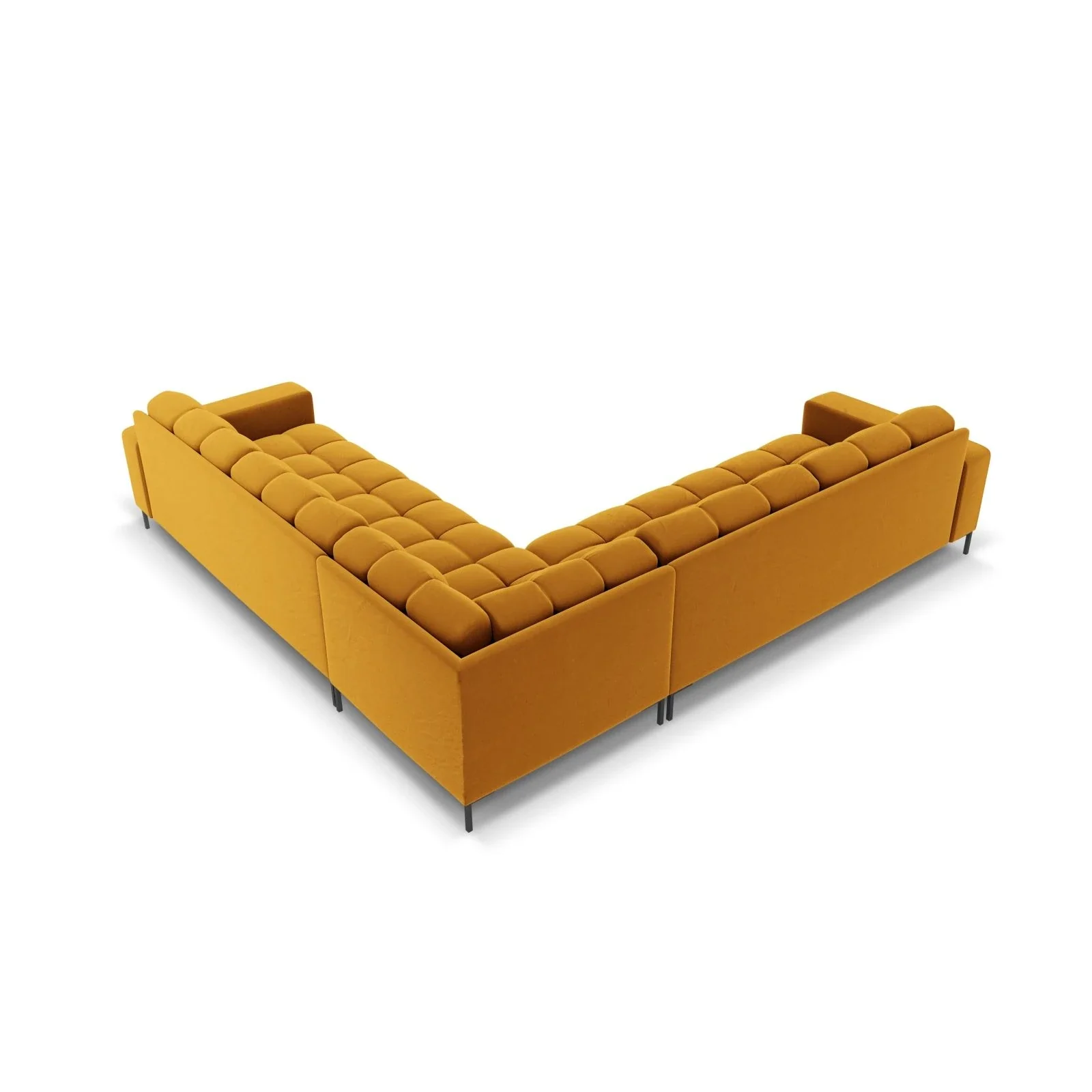 Mamaia 5-Sitzer Ecksofa symmetrisch, Metallbeine Schwarz, mit Bezug aus Samt oder Strukturstoff, 256x256 cm - Image 108