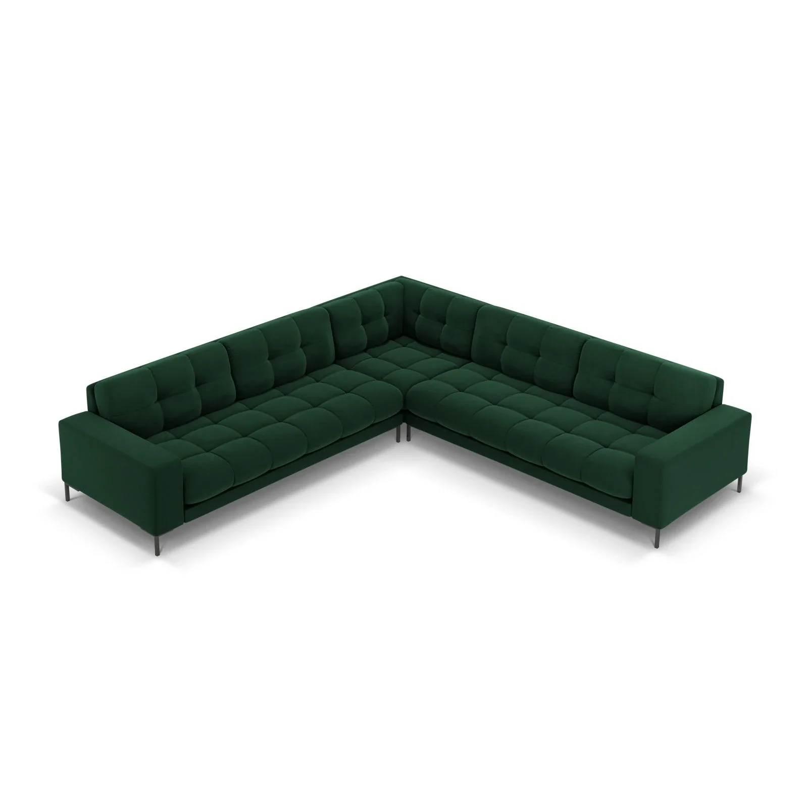 Mamaia 5-Sitzer Ecksofa symmetrisch, Metallbeine Schwarz, mit Bezug aus Samt oder Strukturstoff, 256x256 cm - Image 115