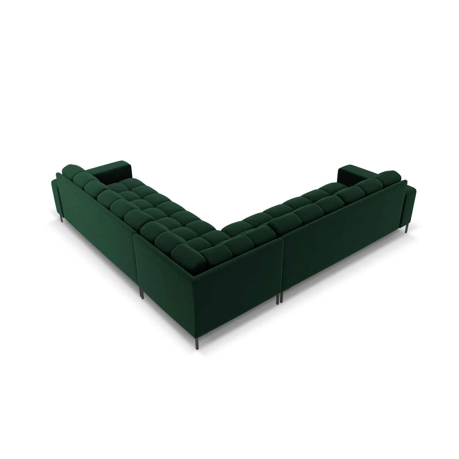 Mamaia 5-Sitzer Ecksofa symmetrisch, Metallbeine Schwarz, mit Bezug aus Samt oder Strukturstoff, 256x256 cm - Image 116