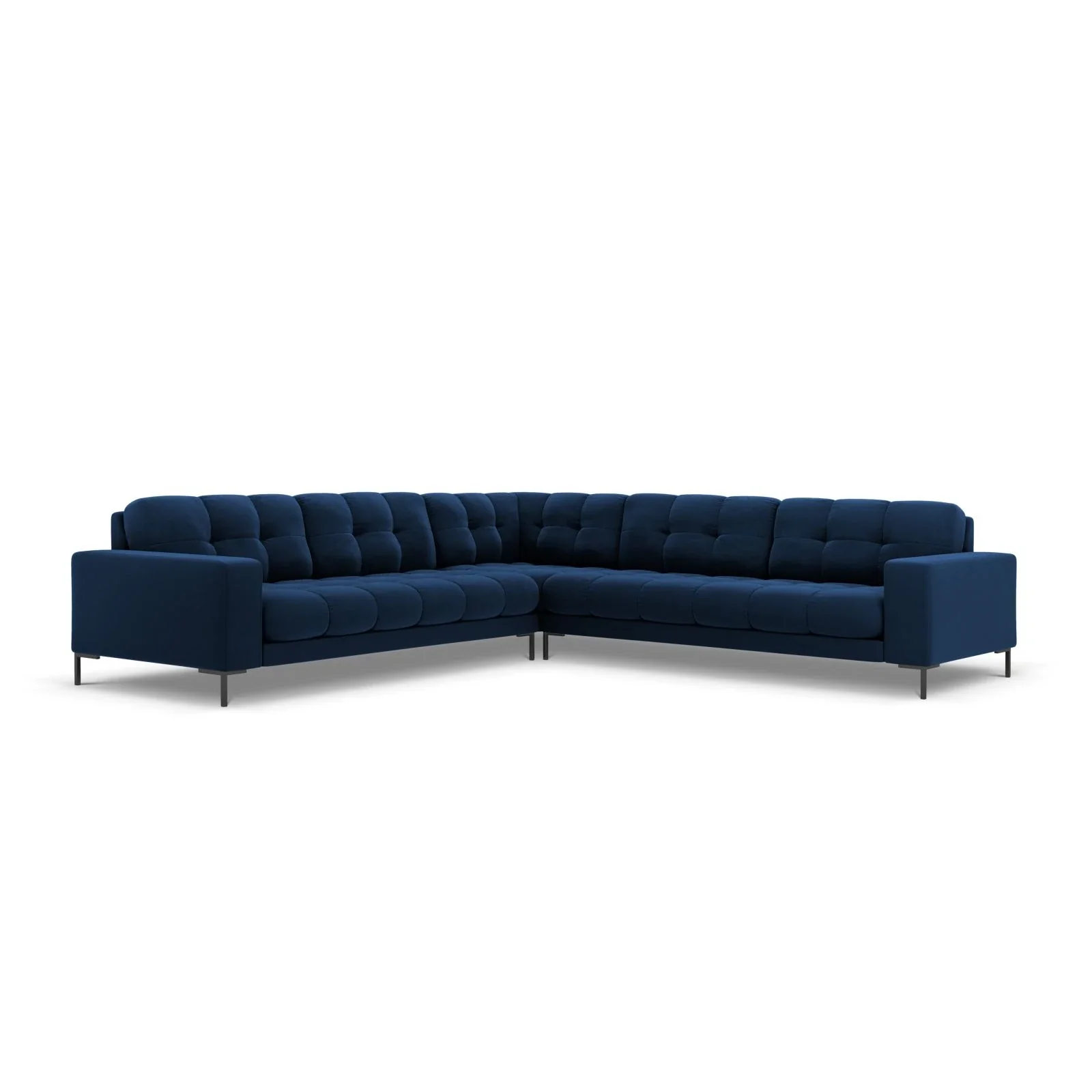 Mamaia 5-Sitzer Ecksofa symmetrisch, Metallbeine Schwarz, mit Bezug aus Samt oder Strukturstoff, 256x256 cm - Image 129