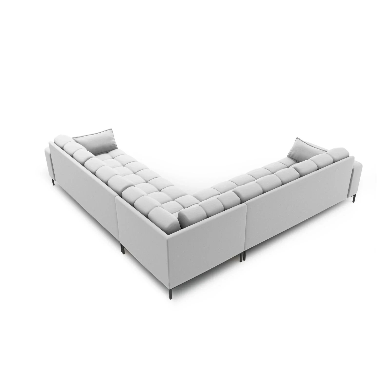 Mamaia 5-Sitzer Ecksofa symmetrisch, Metallbeine Schwarz, mit Bezug aus Samt oder Strukturstoff, 256x256 cm - Image 13
