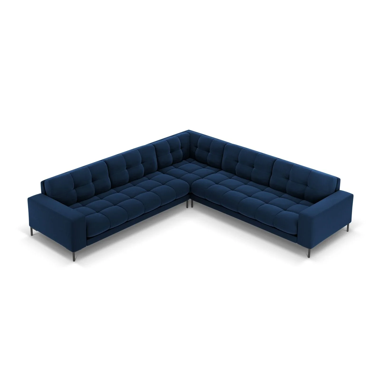 Mamaia 5-Sitzer Ecksofa symmetrisch, Metallbeine Schwarz, mit Bezug aus Samt oder Strukturstoff, 256x256 cm - Image 131
