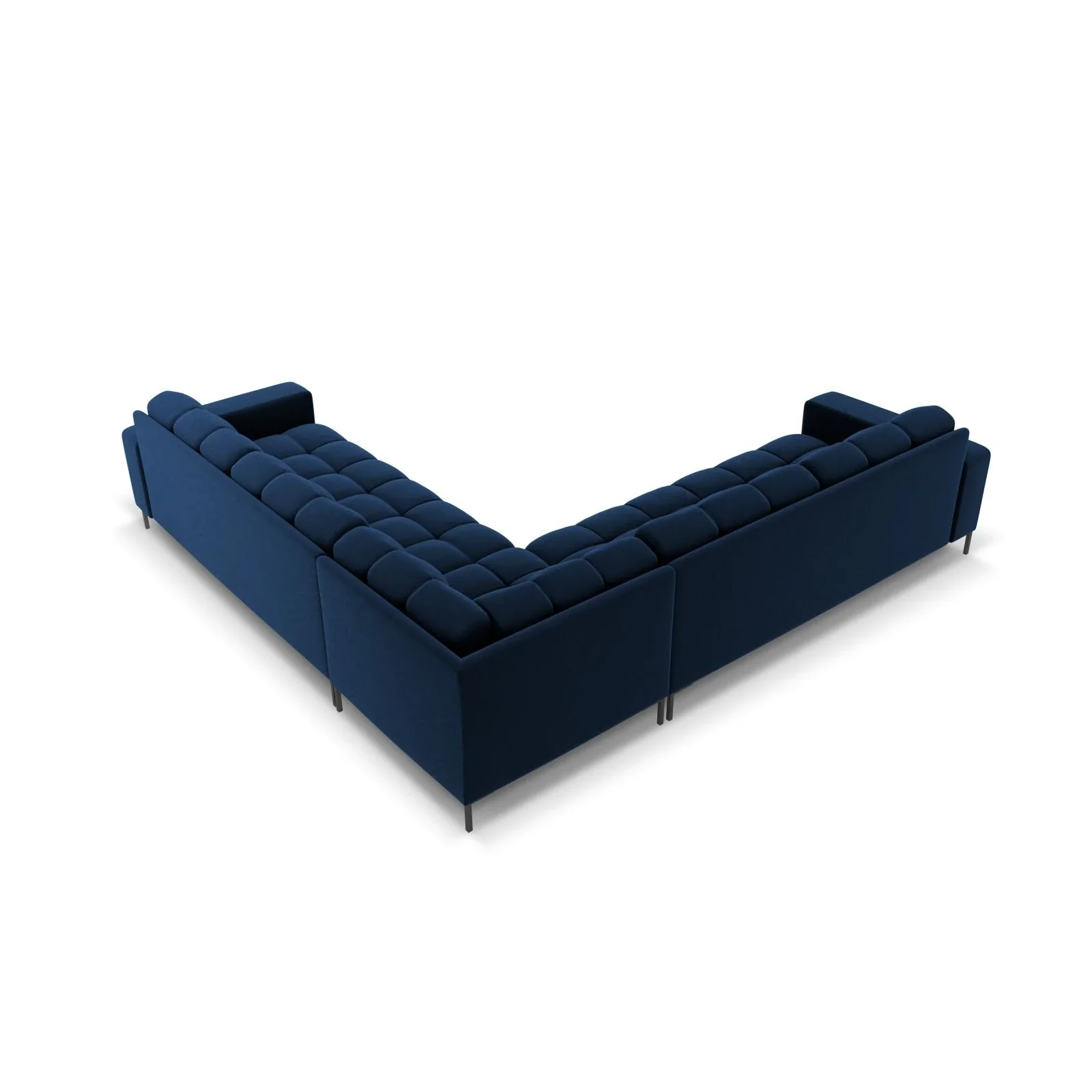 Mamaia 5-Sitzer Ecksofa symmetrisch, Metallbeine Schwarz, mit Bezug aus Samt oder Strukturstoff, 256x256 cm - Image 132