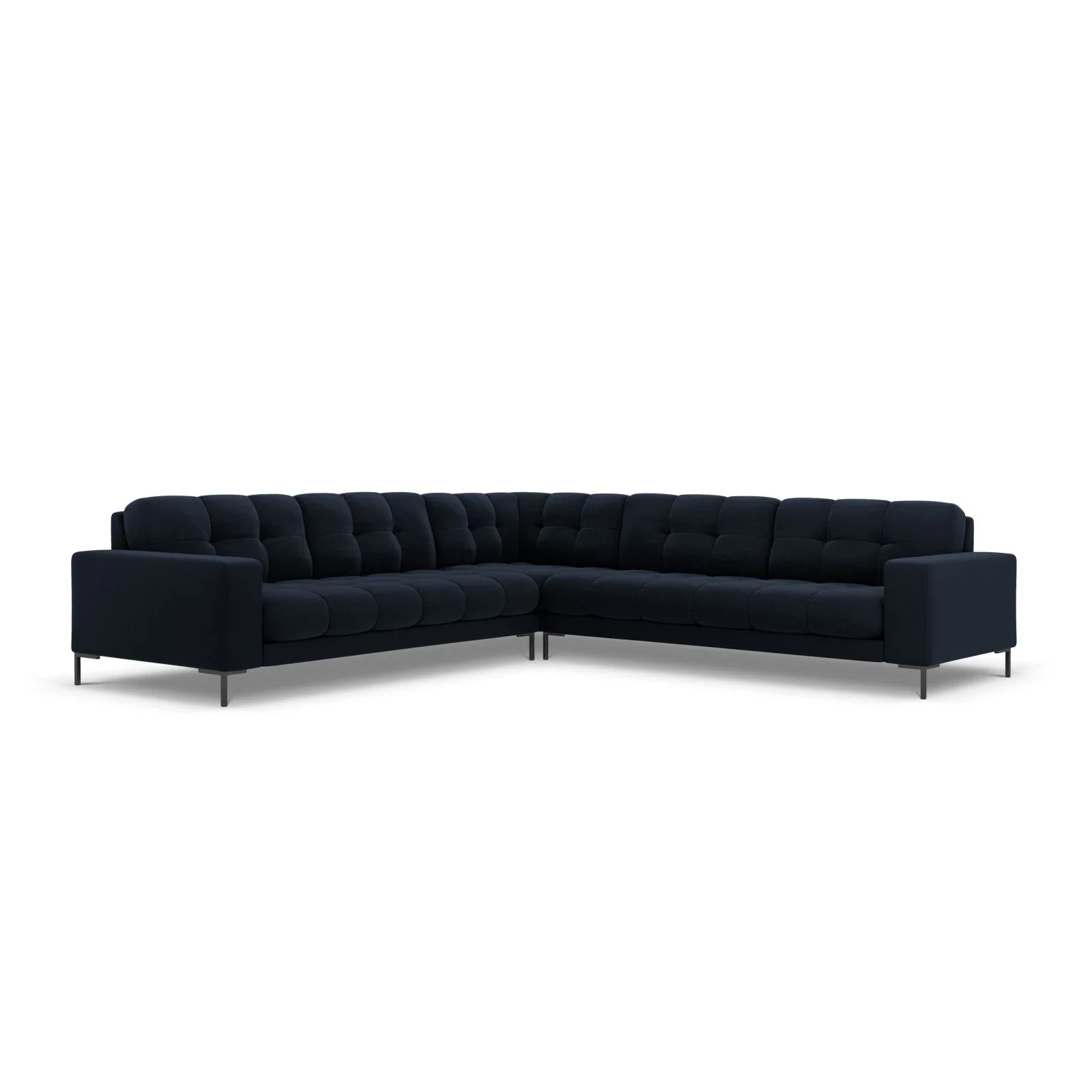 Mamaia 5-Sitzer Ecksofa symmetrisch, Metallbeine Schwarz, mit Bezug aus Samt oder Strukturstoff, 256x256 cm - Image 137