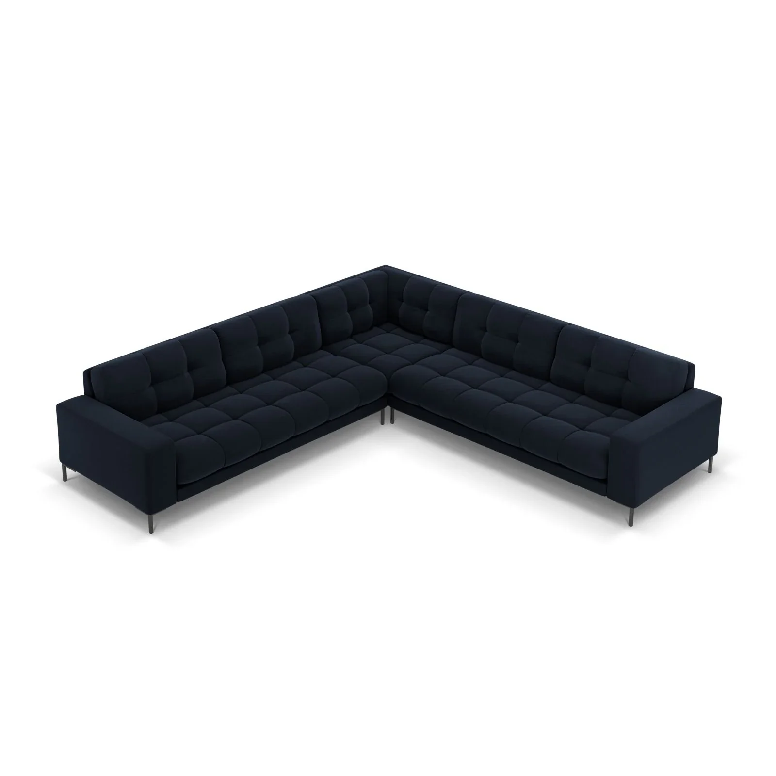 Mamaia 5-Sitzer Ecksofa symmetrisch, Metallbeine Schwarz, mit Bezug aus Samt oder Strukturstoff, 256x256 cm - Image 139
